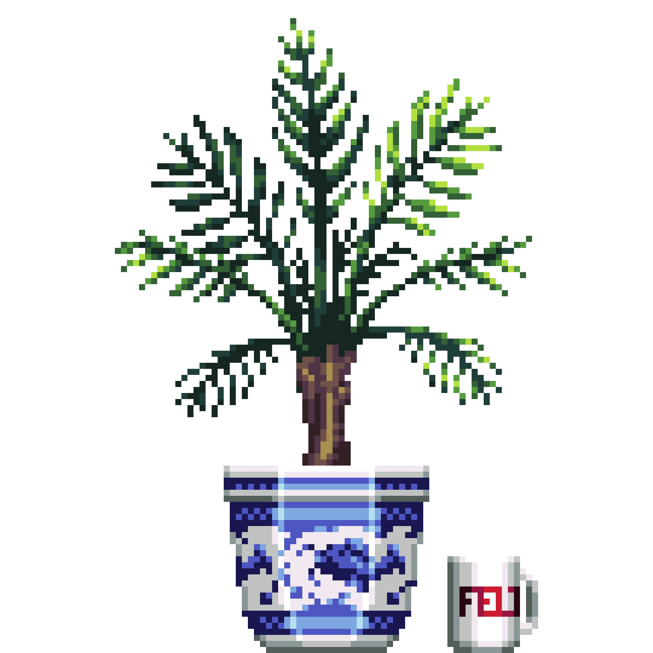Areca Palm in Porcelain pot with FELT Zine Mug