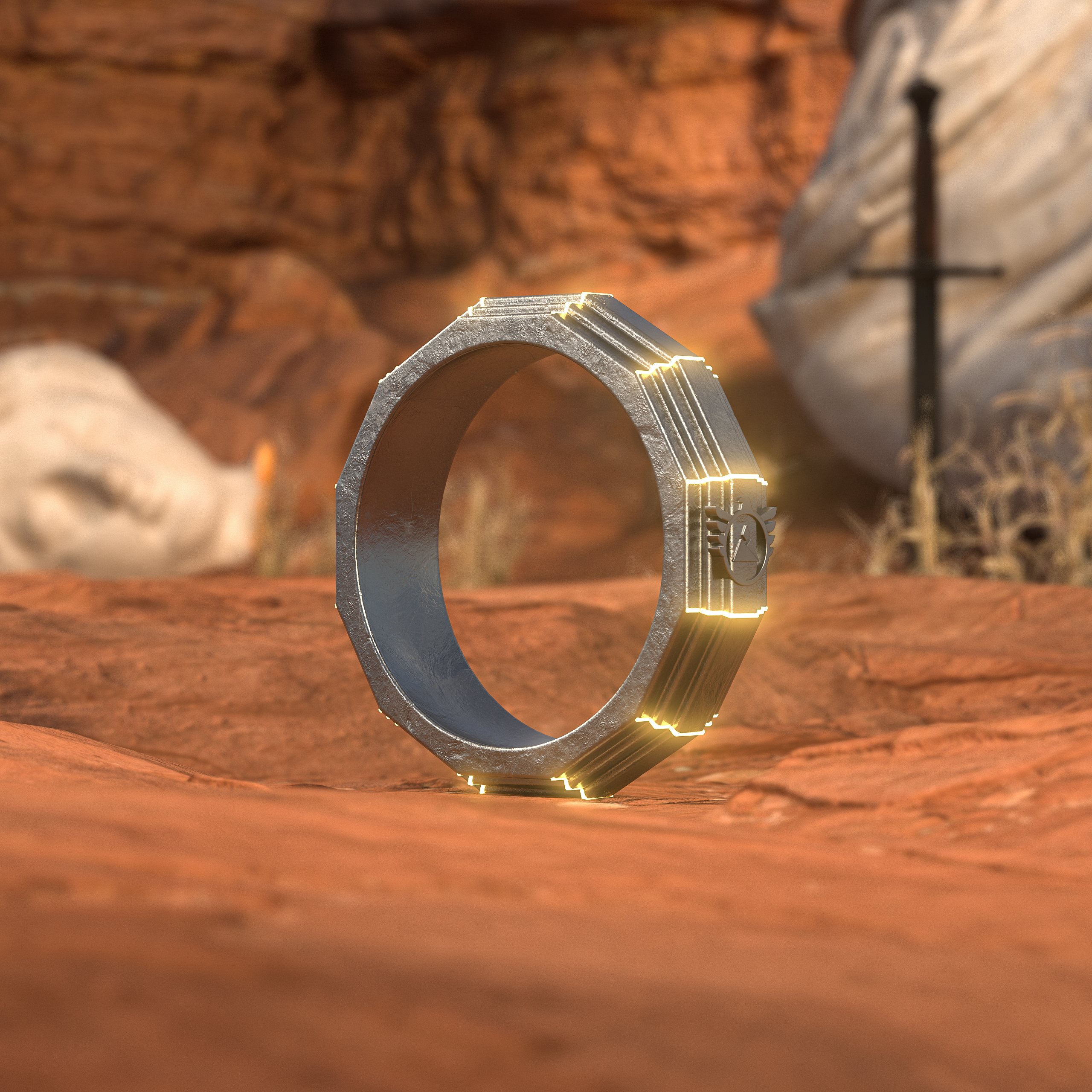 "Eagle Peak" Titanium Ring of Power +1