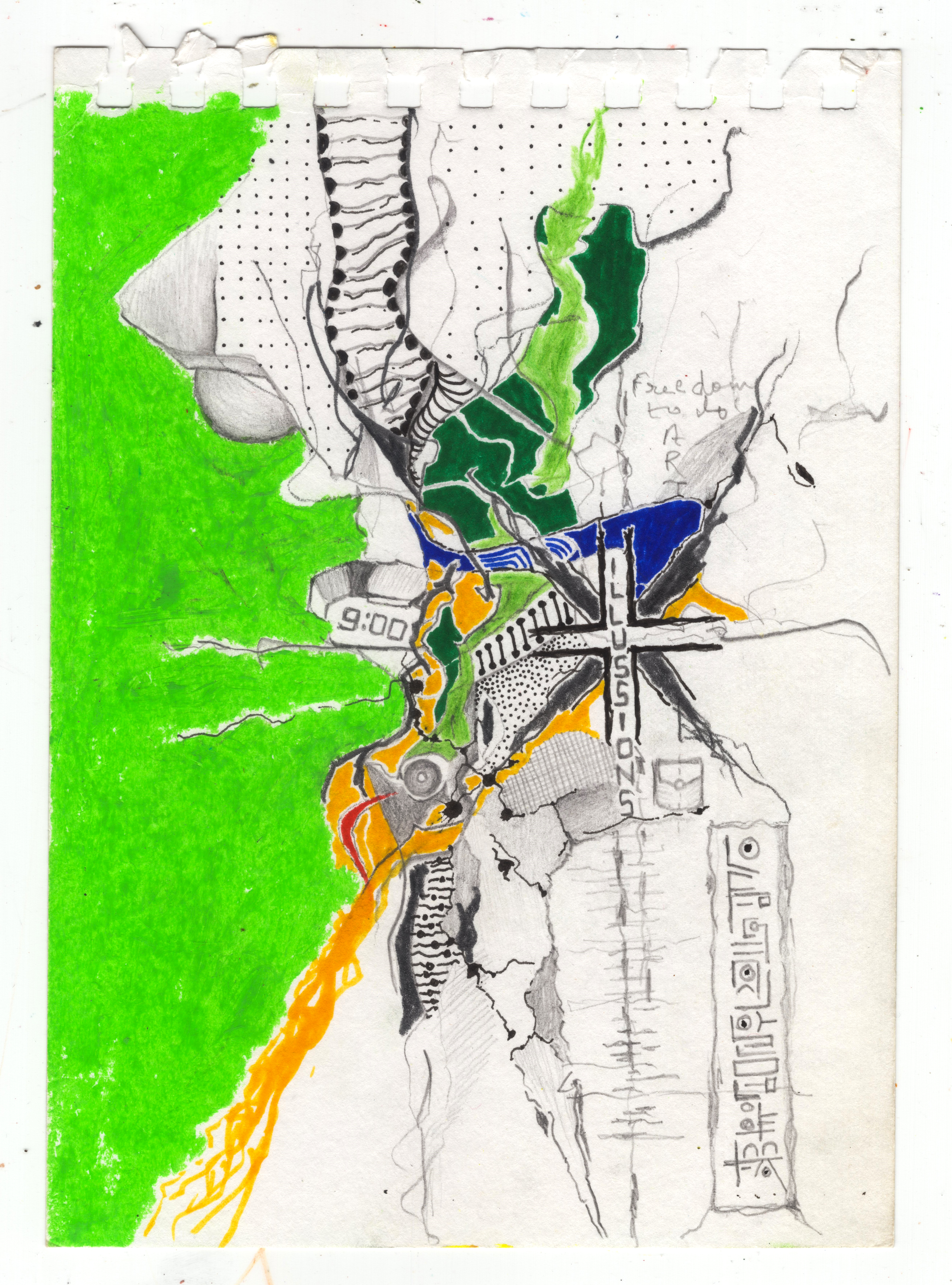 Just across the green fields