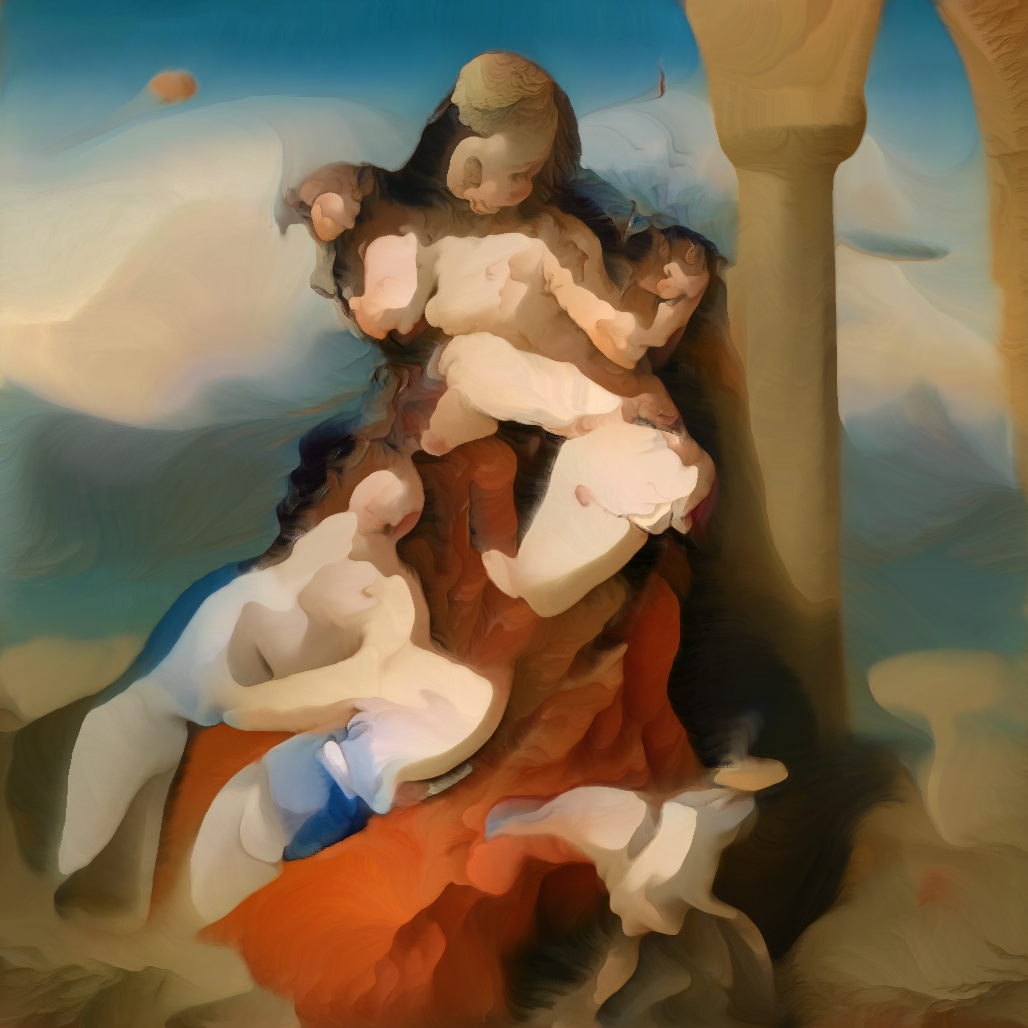 The Holy Family with Saint John and Two Cherubs