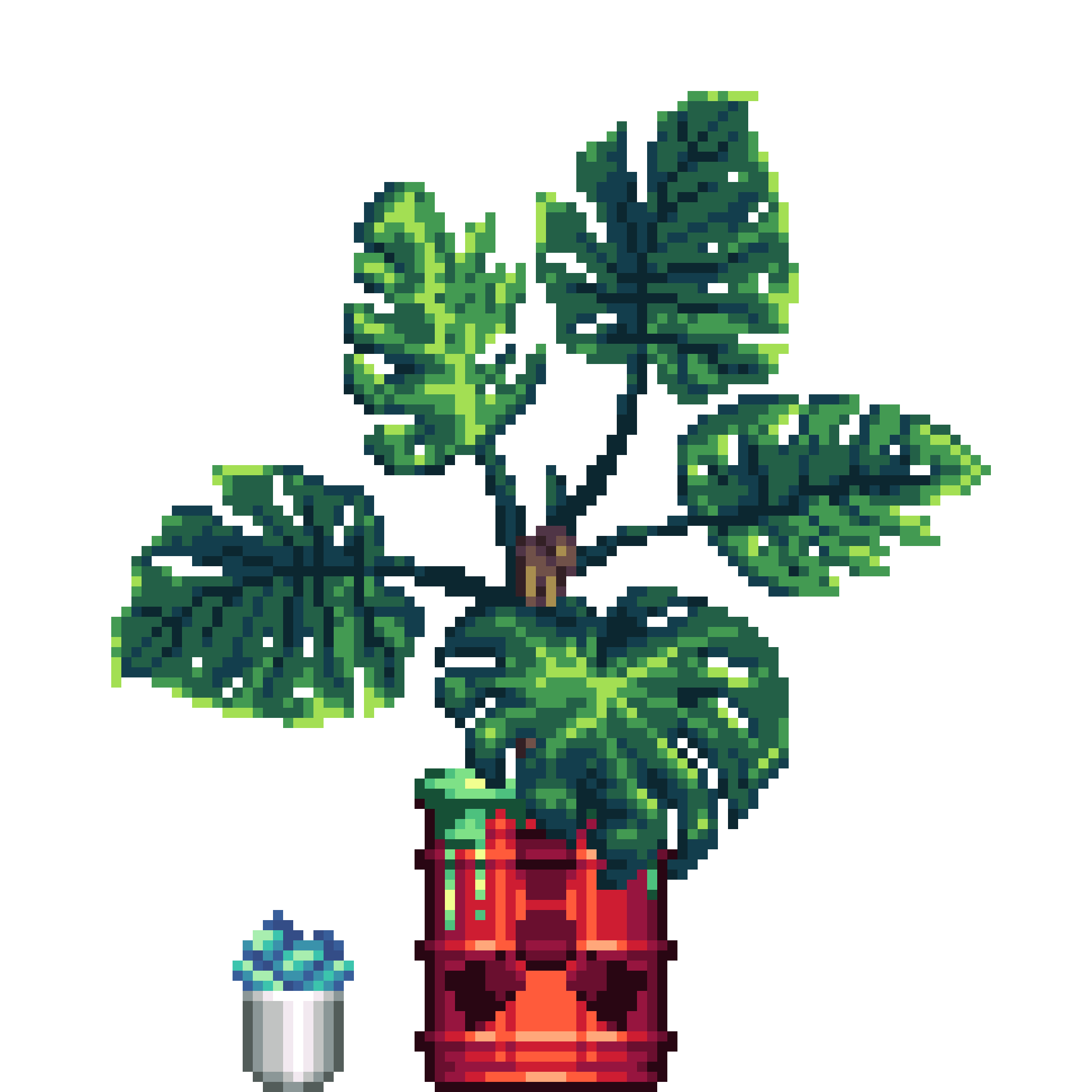 Monstera in Radioactive Waste pot with Mini Artichoke Agave