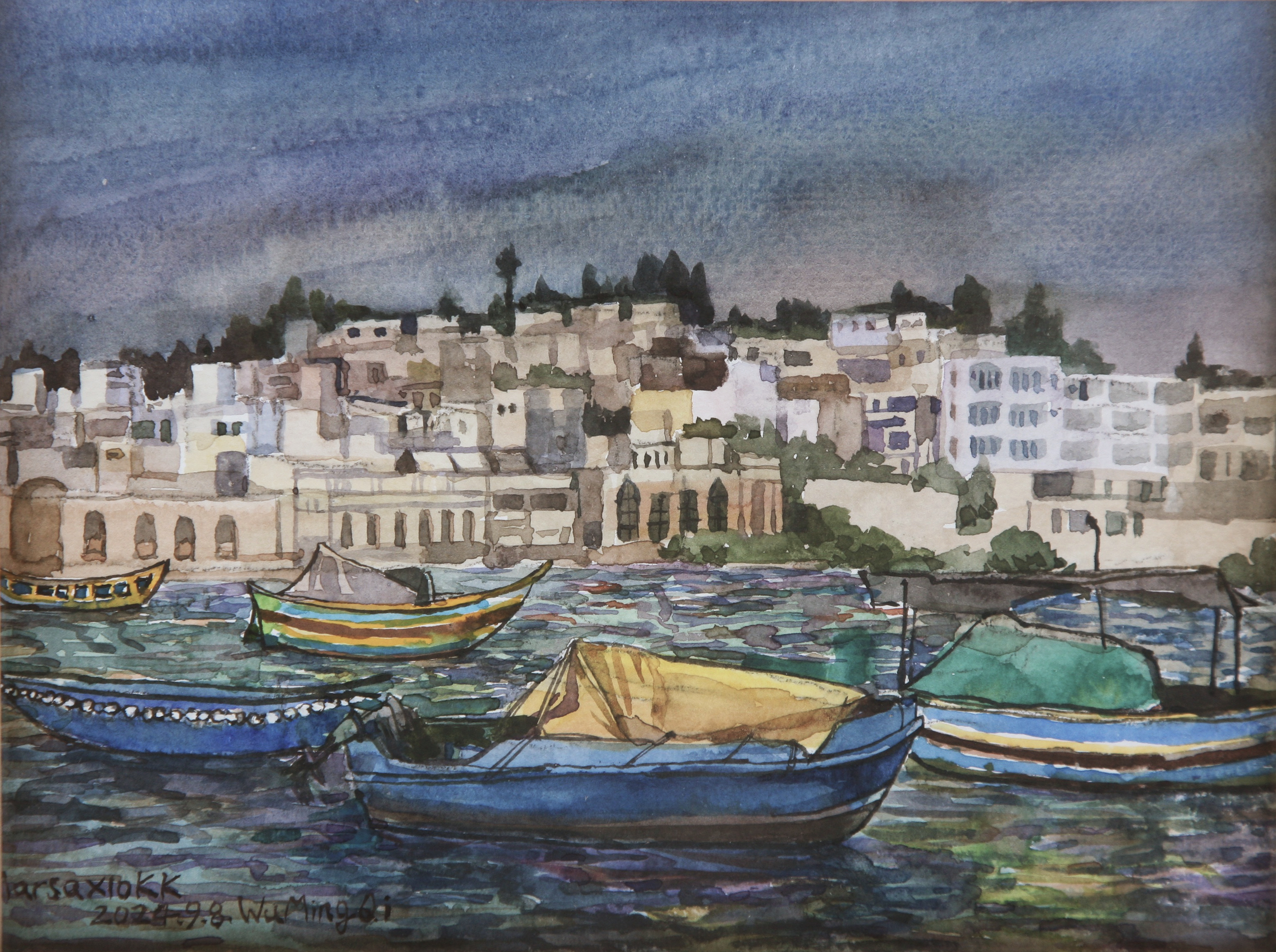 The fishing boats by the sea in Marsaxlokk: