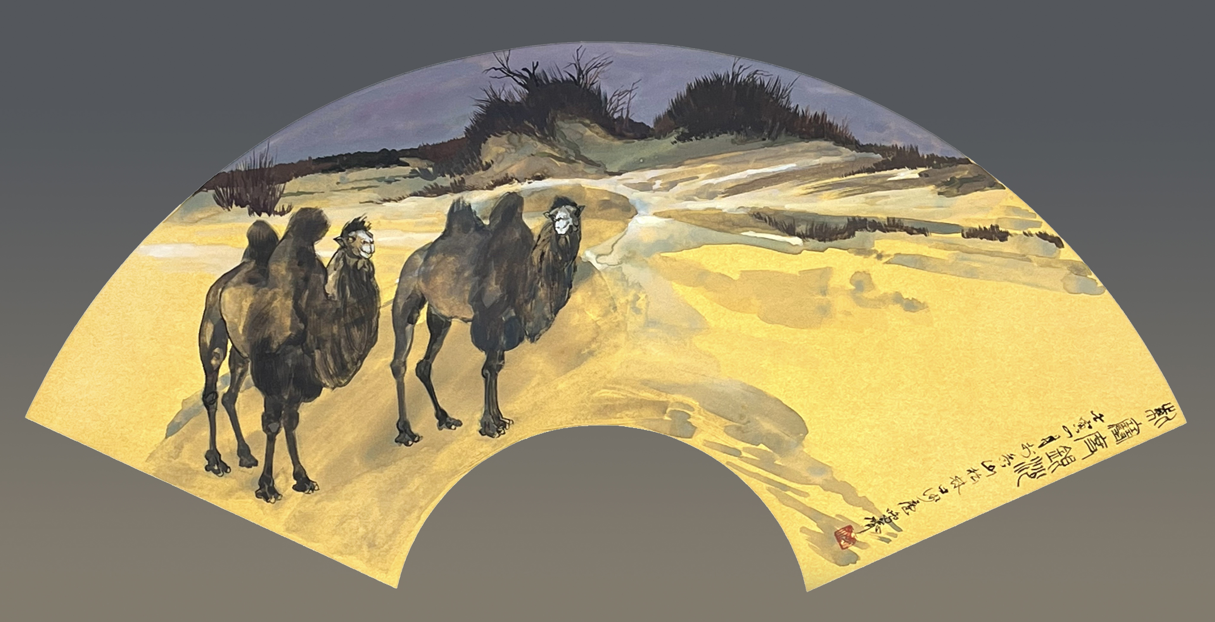 Camels in the Golden Desert