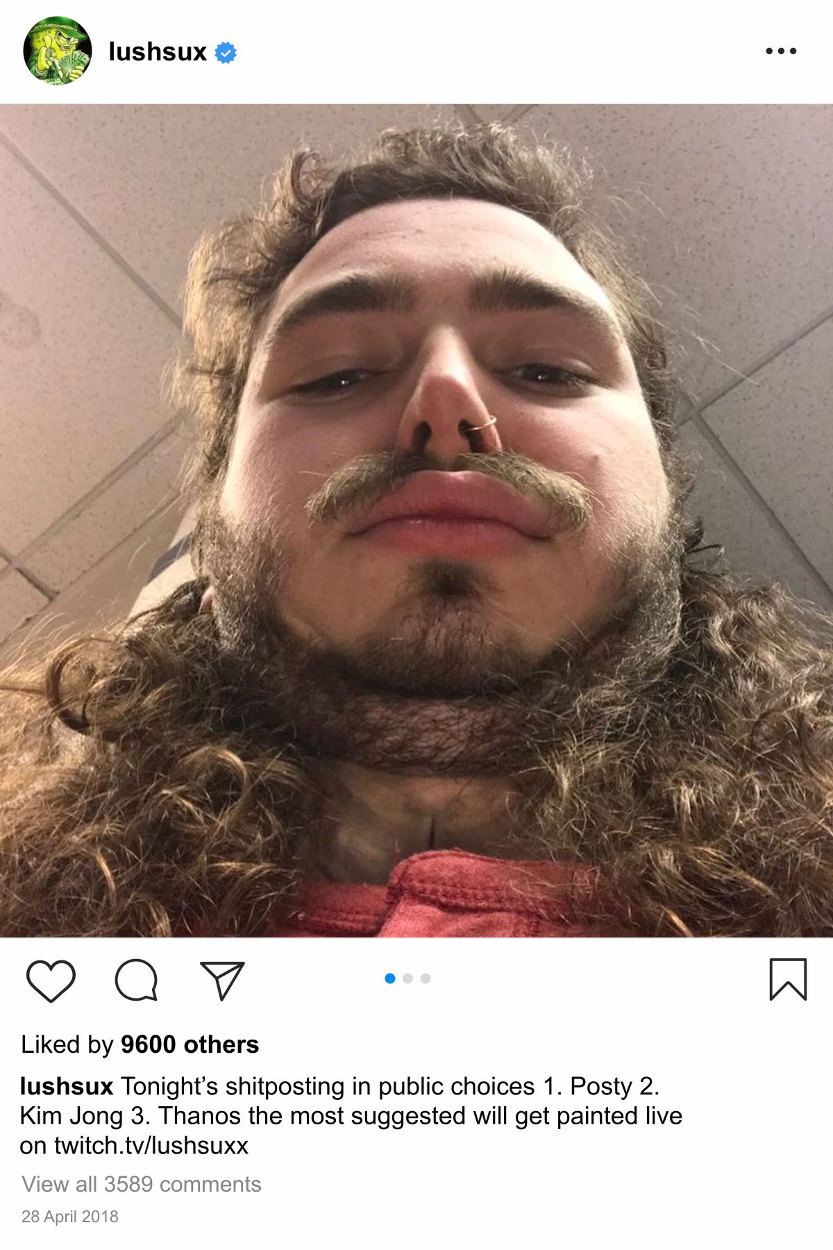 Lushsux #3096 - Shit Post Post Malone Kim Jong-un