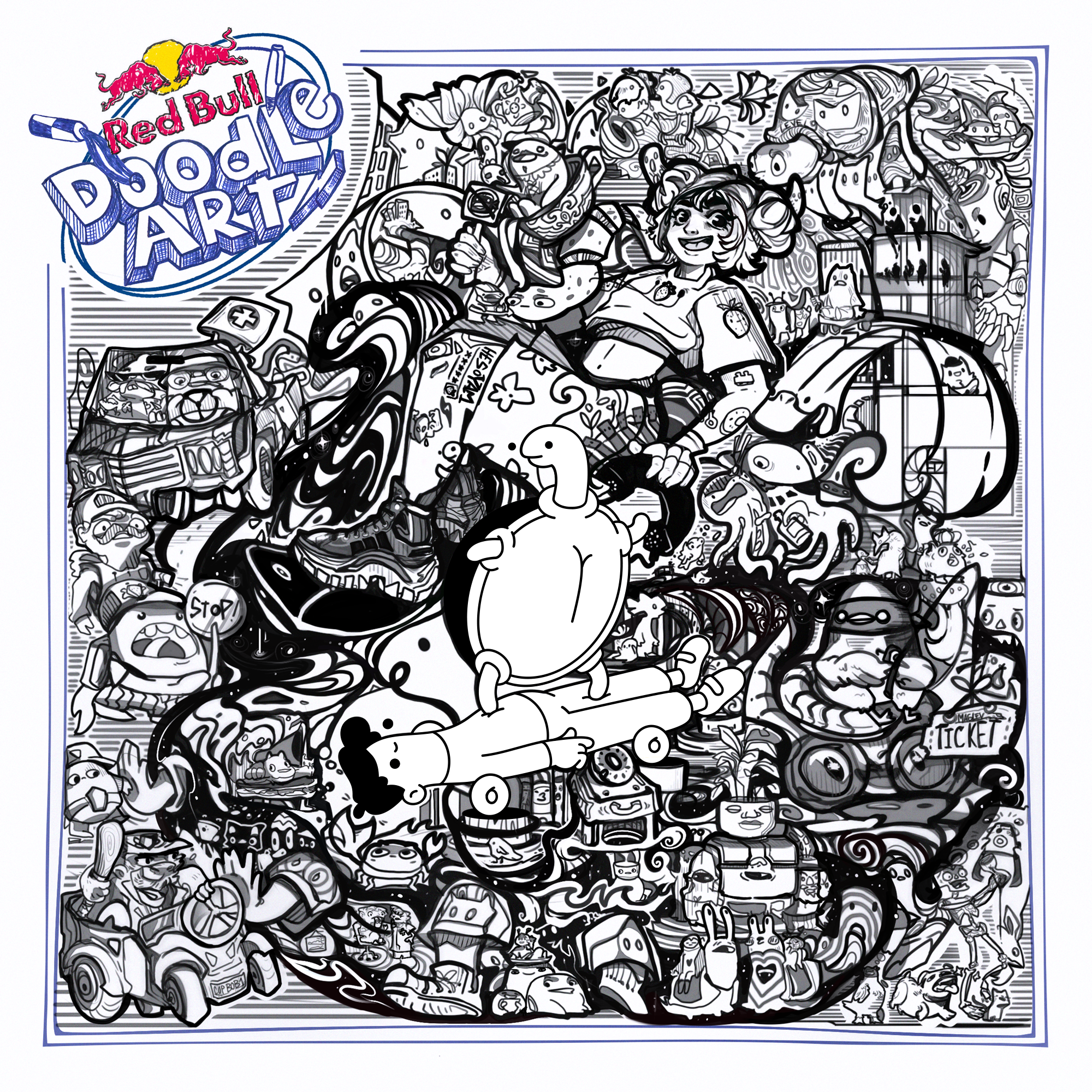 Red Bull Doodle Art Collection mentored by Burnt Toast #9916/12935
