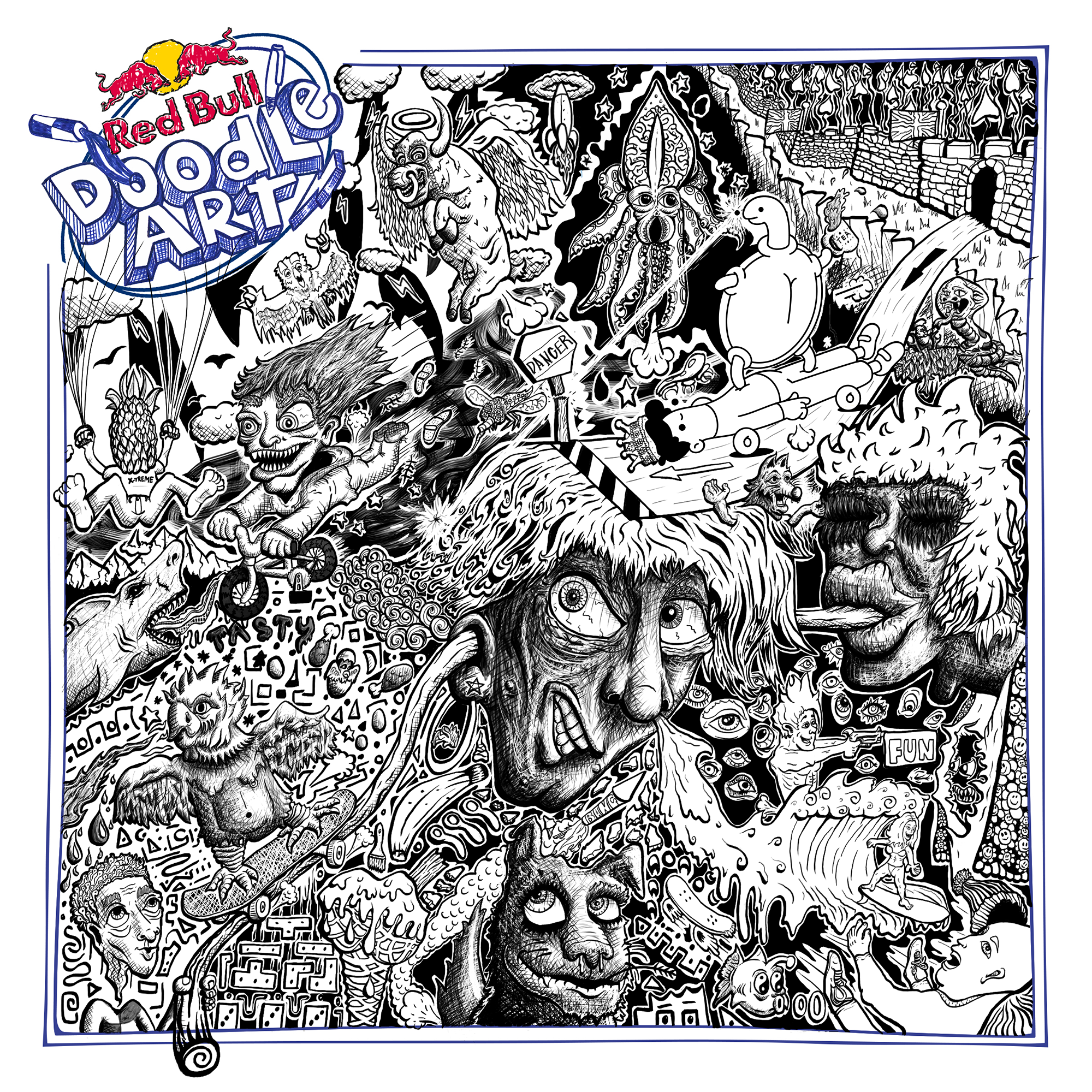 Red Bull Doodle Art Collection mentored by Burnt Toast #9961/12935