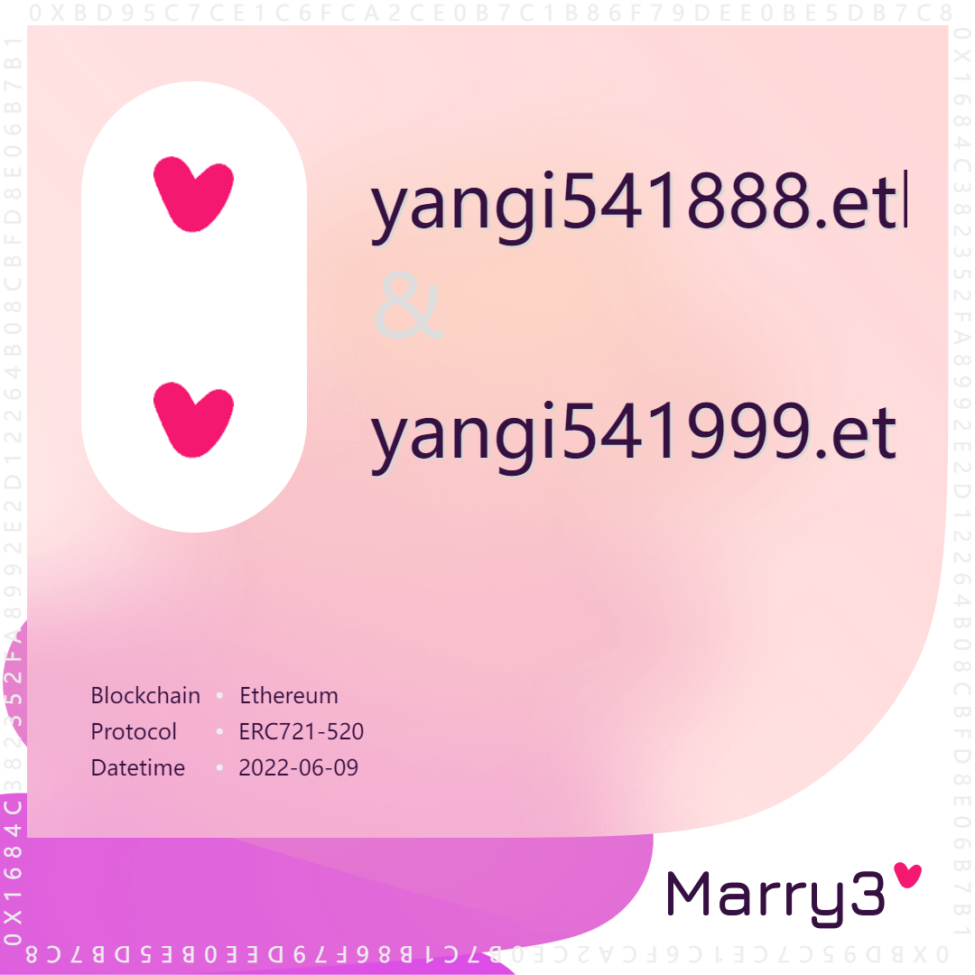 Marry3 #50 yangi541888.eth&yangi541999.eth
