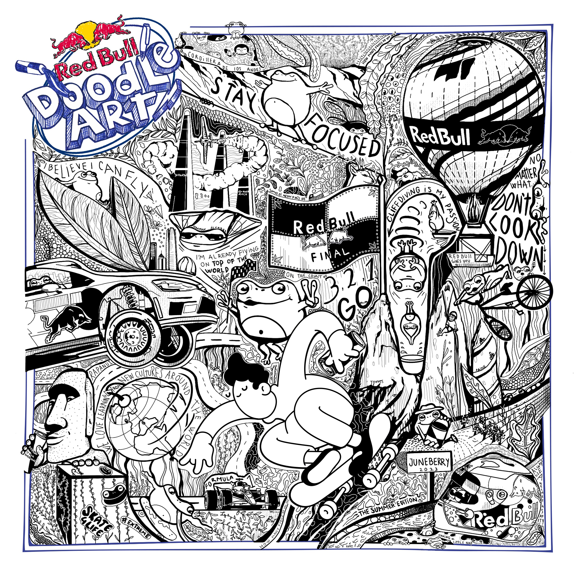 Red Bull Doodle Art Collection mentored by Burnt Toast #2584/12935