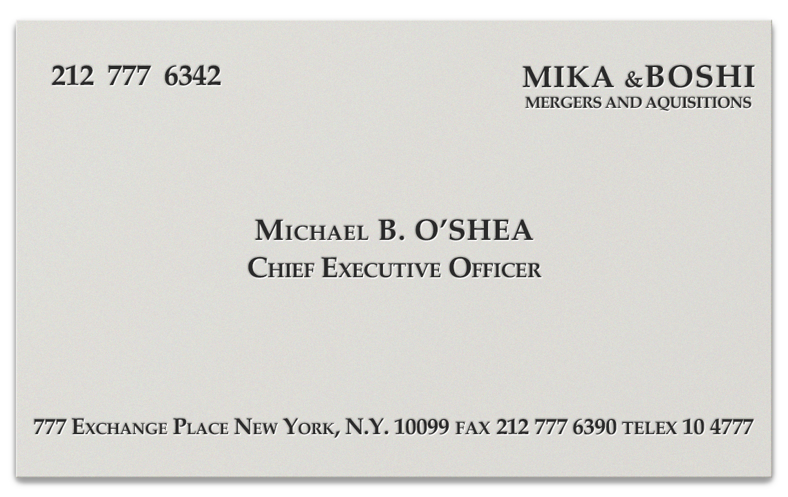 Michael B. O'Shea - Business Card