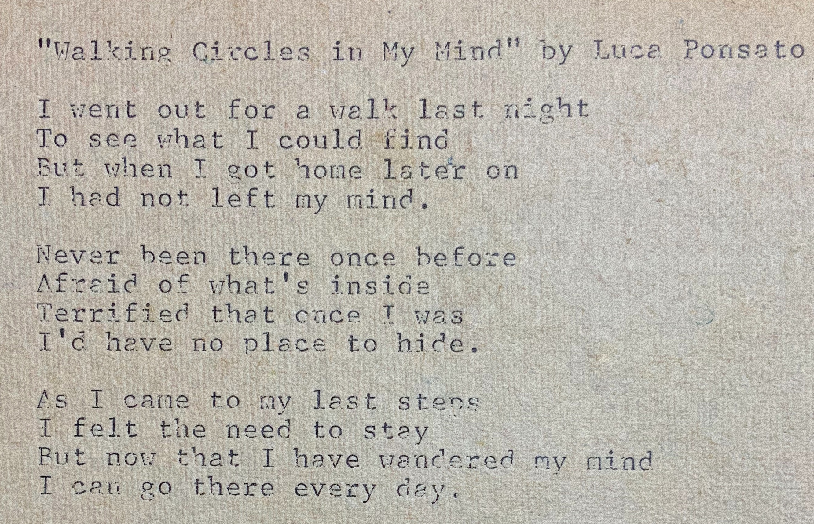 Walking Circles in My Mind