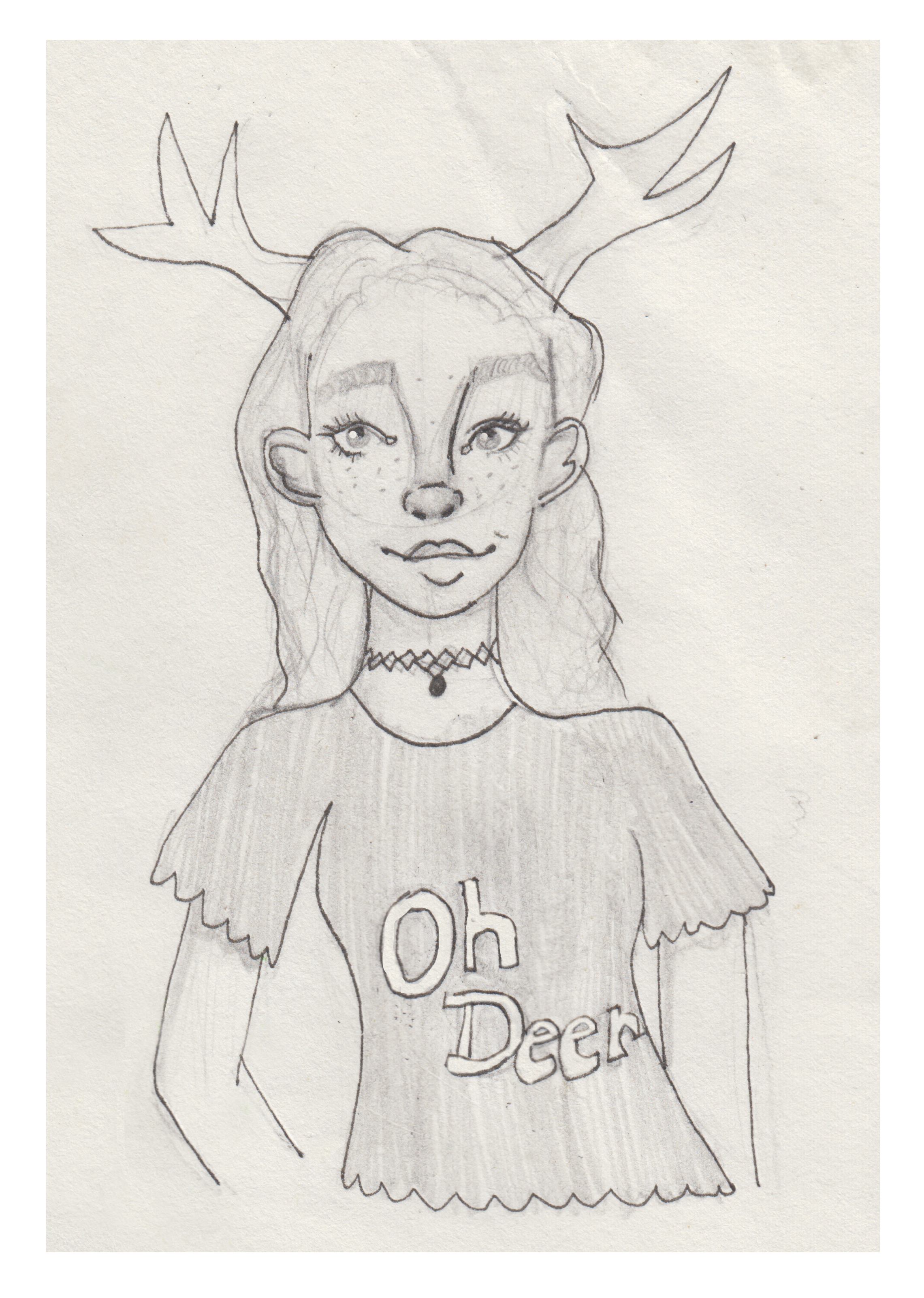 DeerGurl pen and pencil illustration