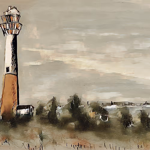 Lighthouse: gloomy with a touch of numpytillism 