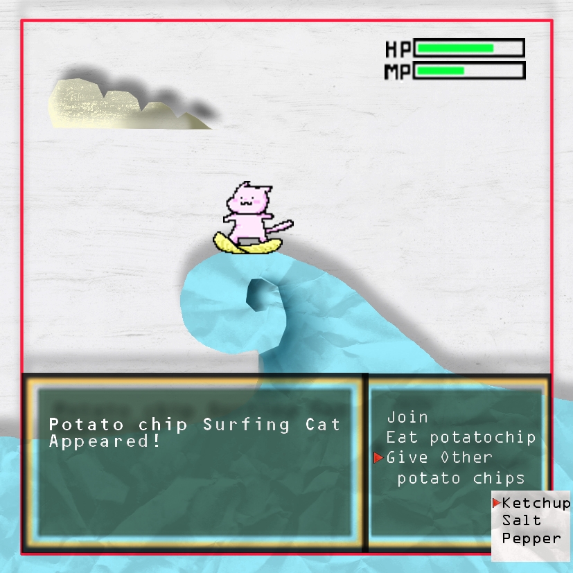 PotatoChip Surfing cat