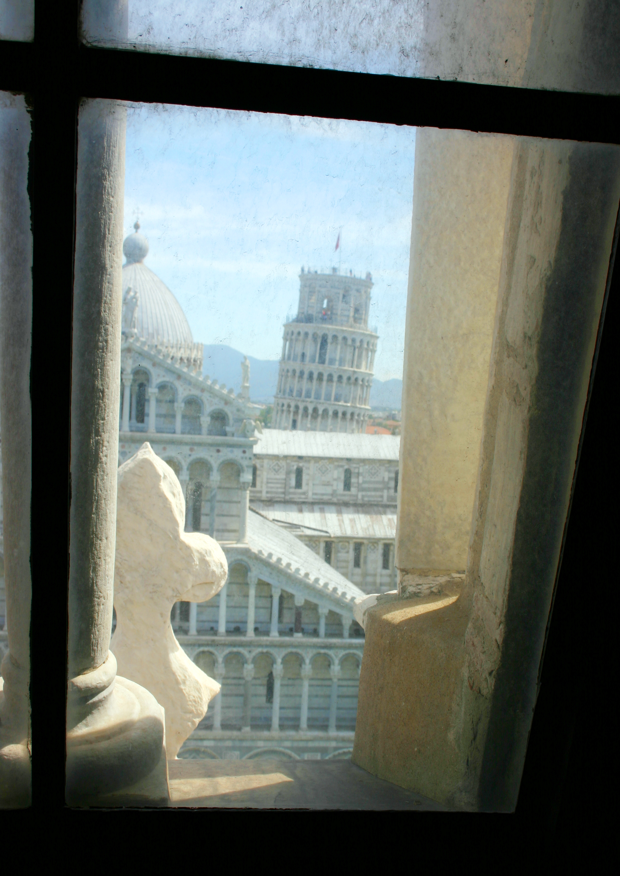 Leaning Tower of Pisa through the window