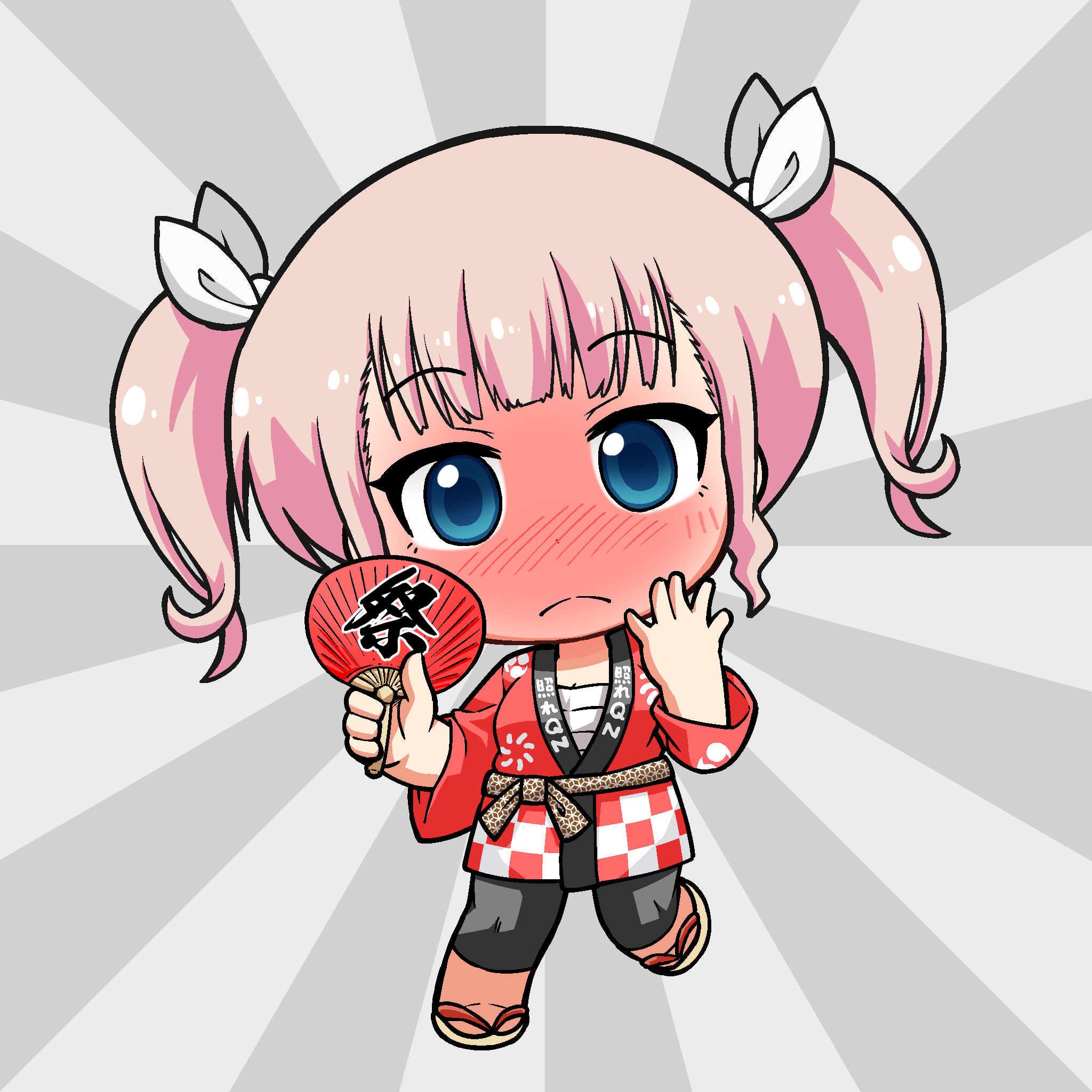 Tere QN! pink happi red #2640