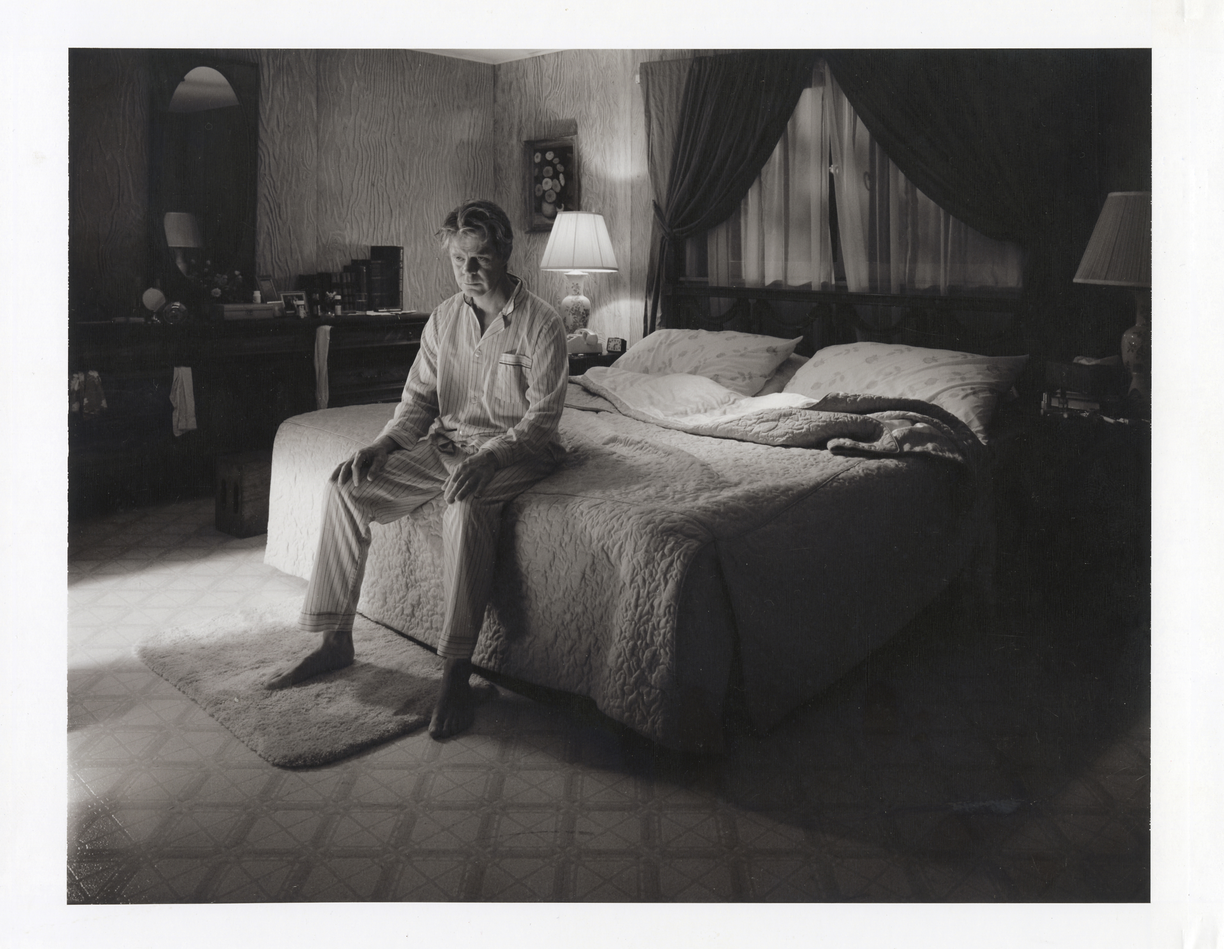 Dream House, 2002, [William H. Macy on bed] 8 x 10 Black and White Polaroid Study [No. 4]