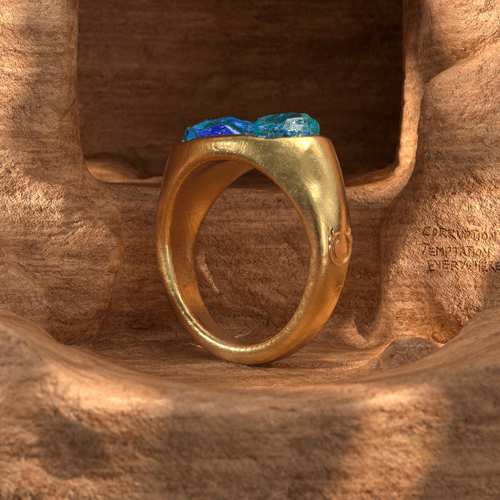 "Dread Moon" Gold Ring of the Twins +1