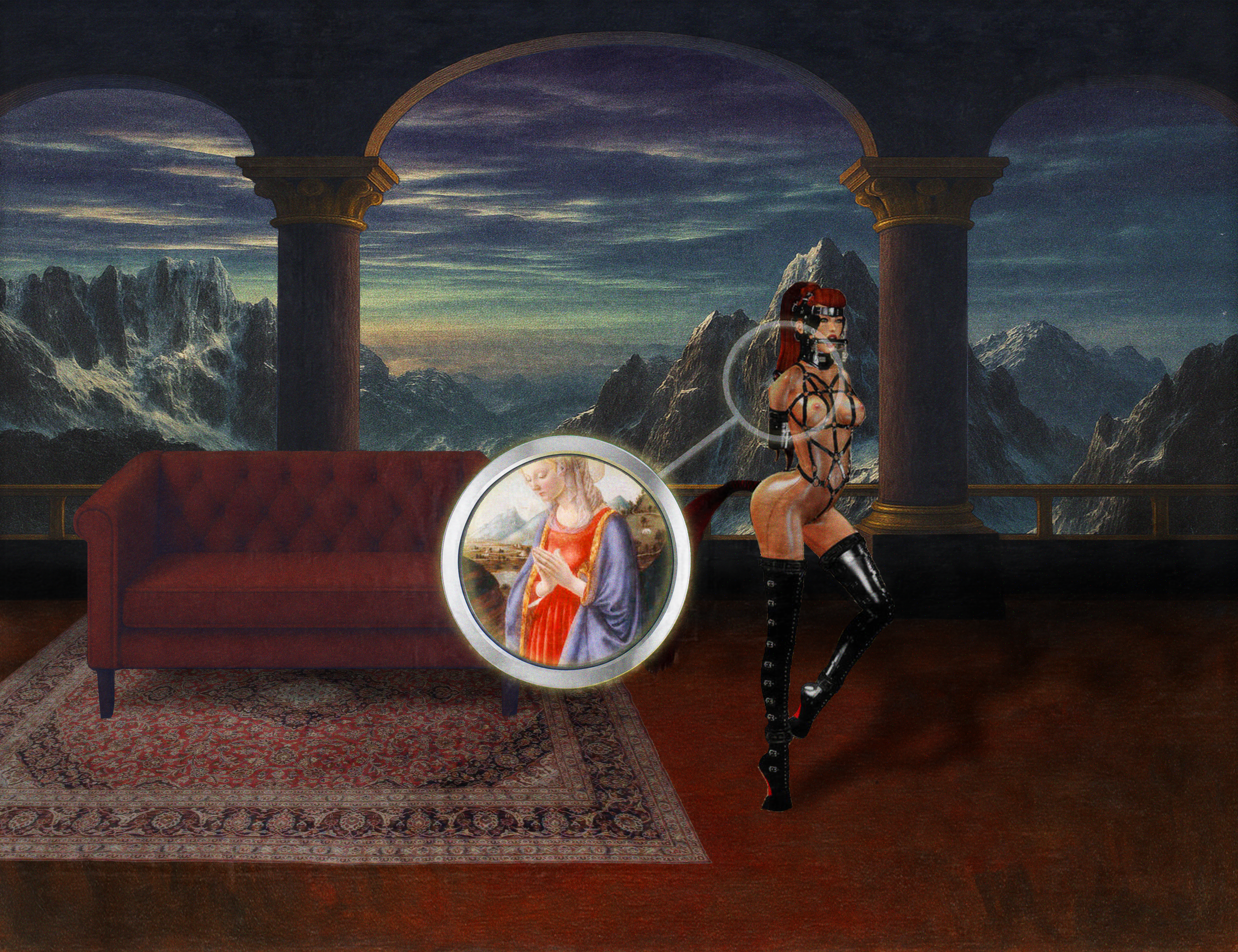 The Pilgrim’s Living Room Crucifixion; Mona Lisa Hyper-Gamble #114