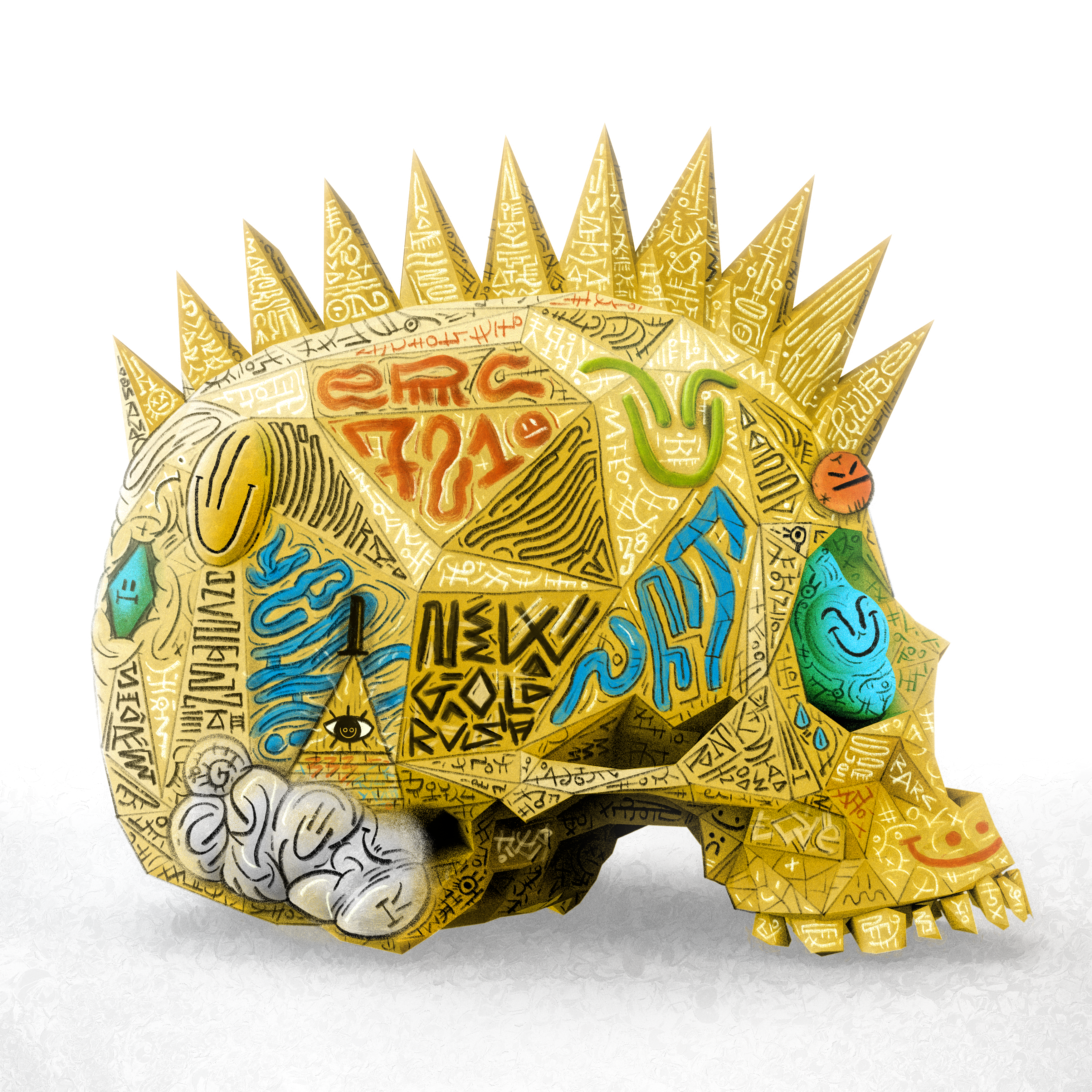 CryptoVandalized Ekaitza Skull by Flan #3/20