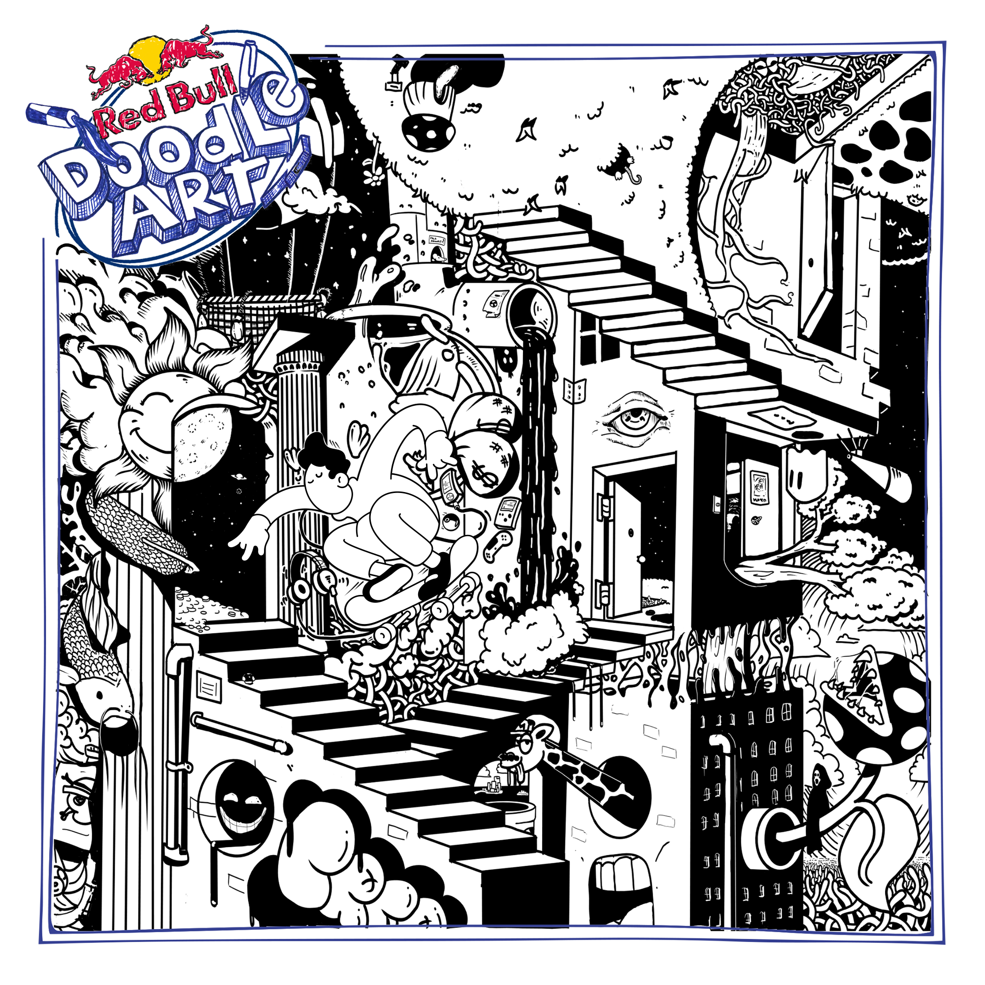 Red Bull Doodle Art Collection mentored by Burnt Toast #9936/12935