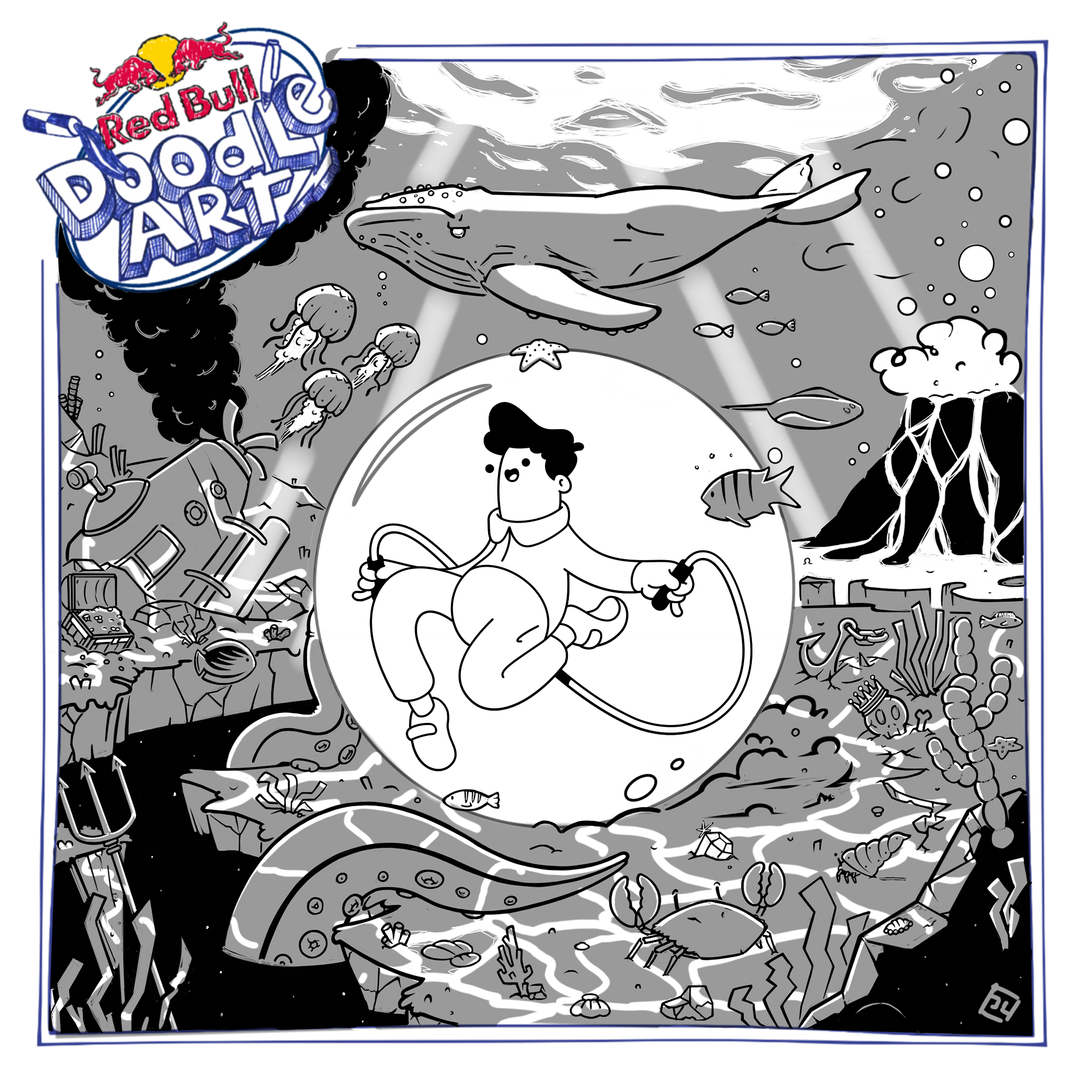 Red Bull Doodle Art Collection mentored by Burnt Toast #843/12935