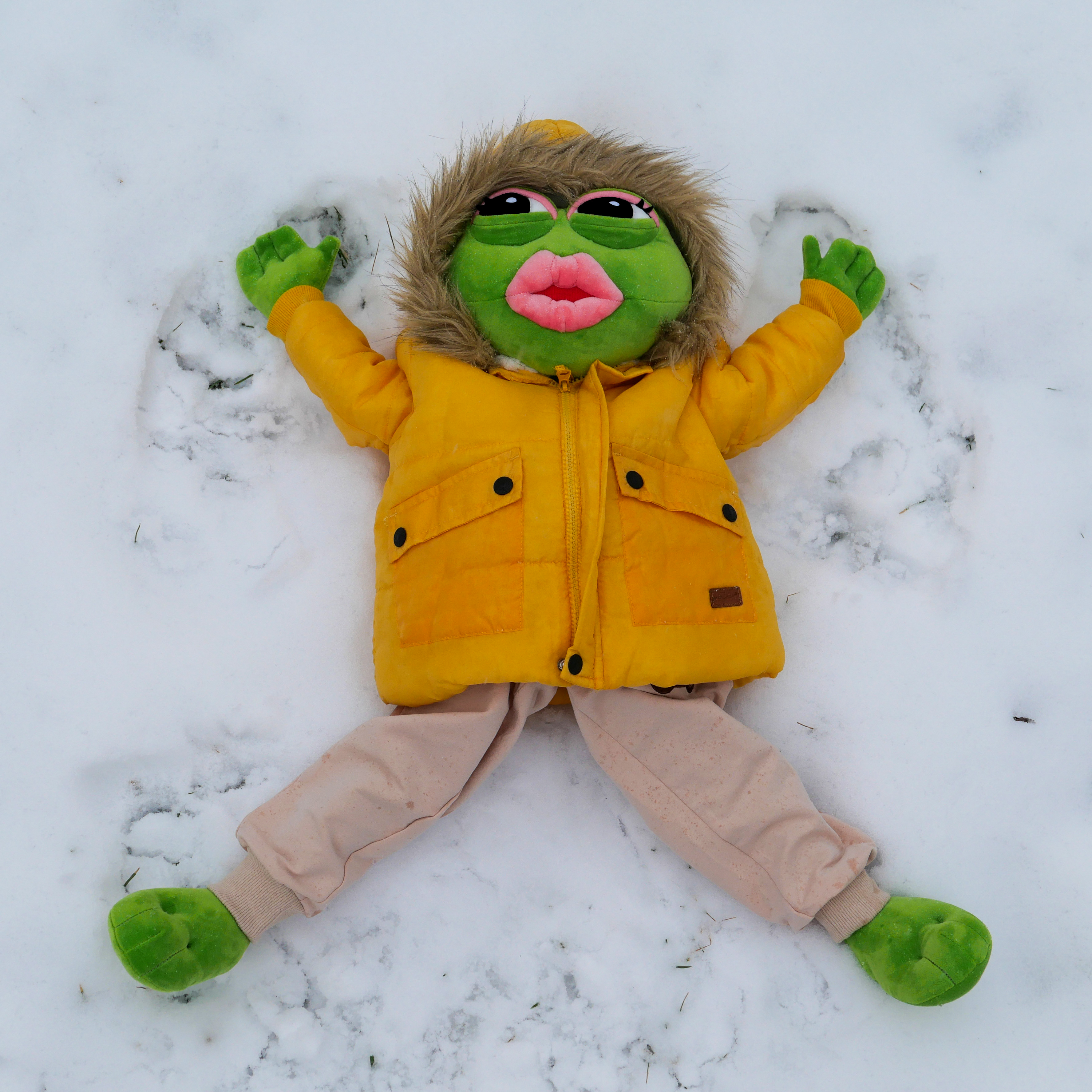 Lady Pepe Makes A Snow Angel