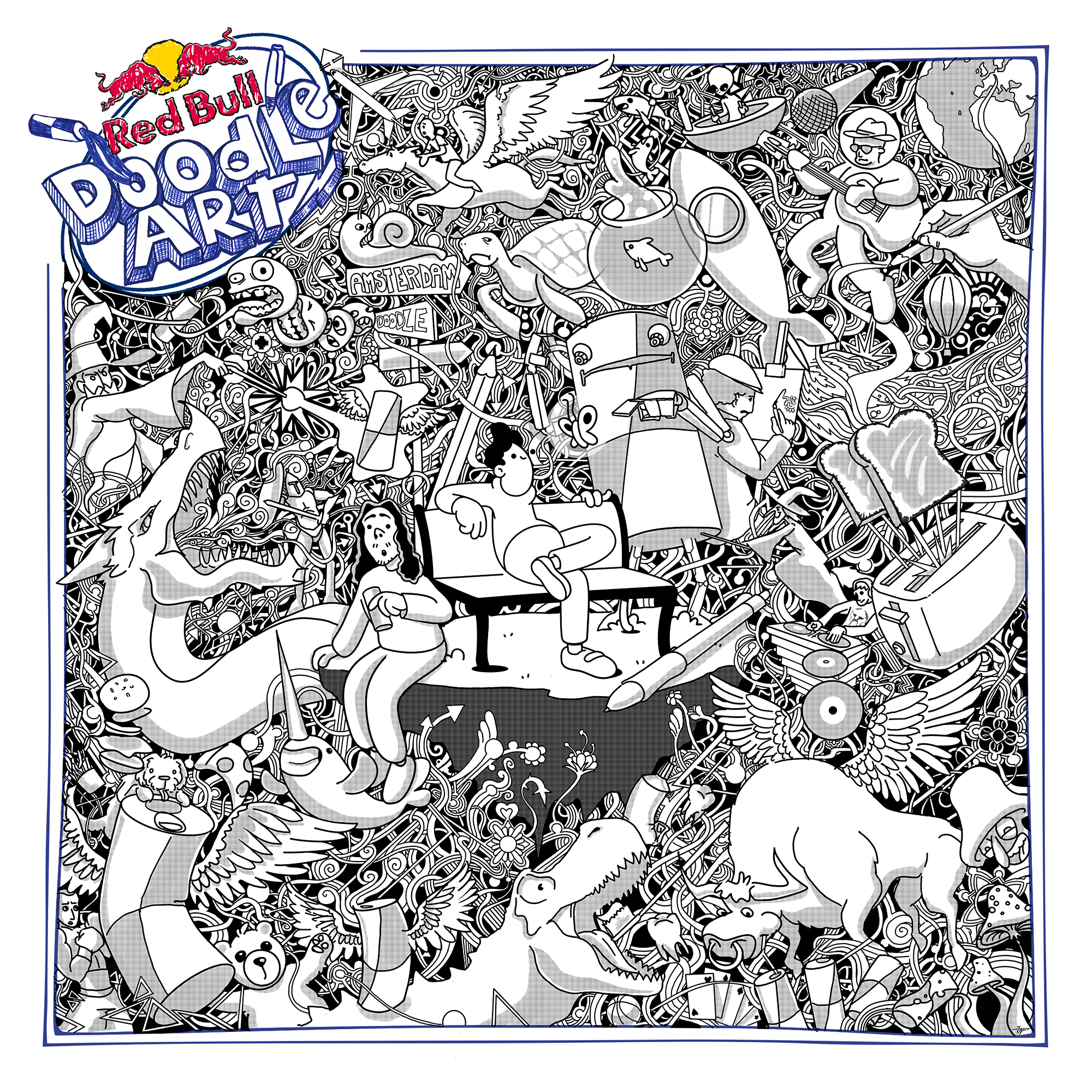 Red Bull Doodle Art Collection mentored by Burnt Toast #9953/12935