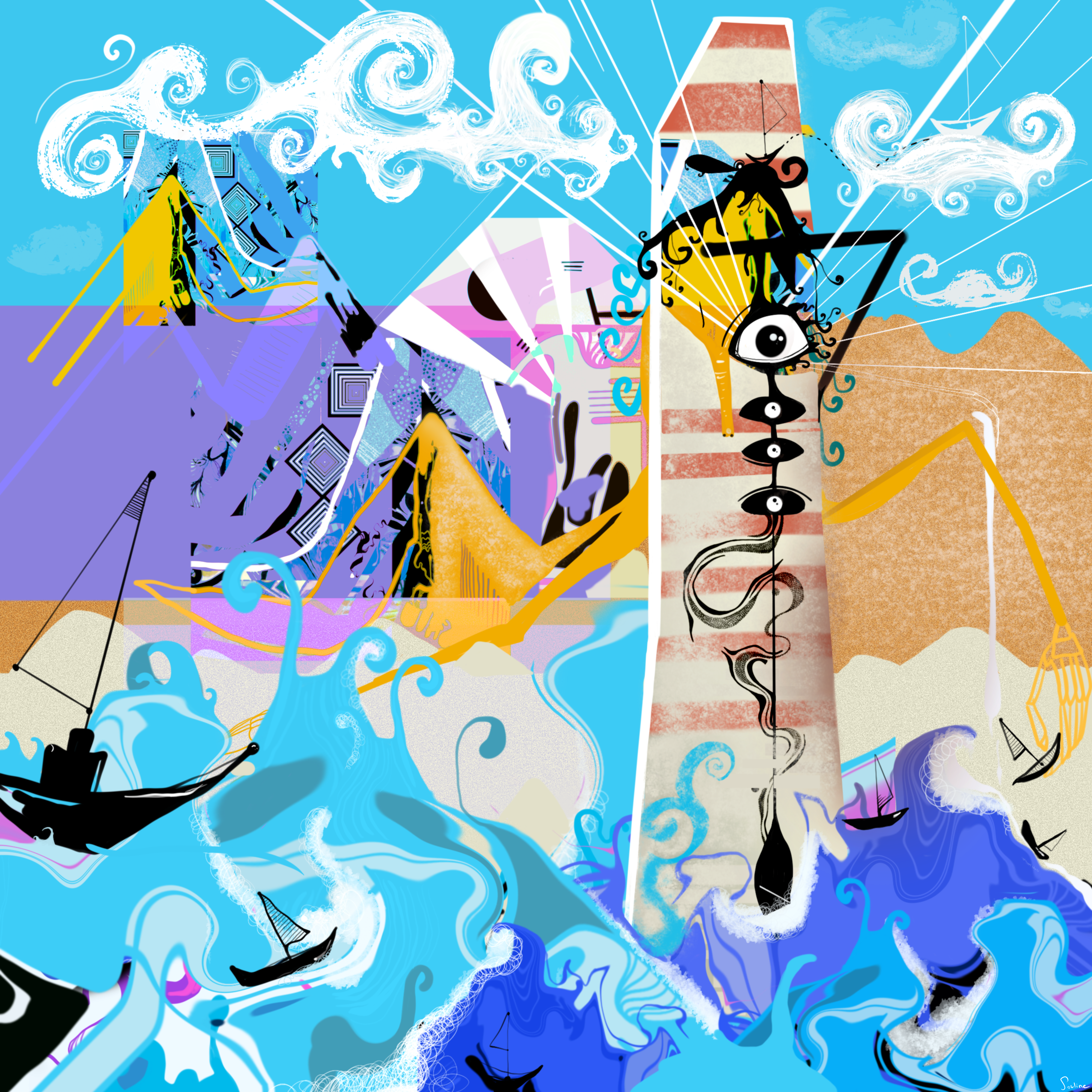 The sea and the lighthouses