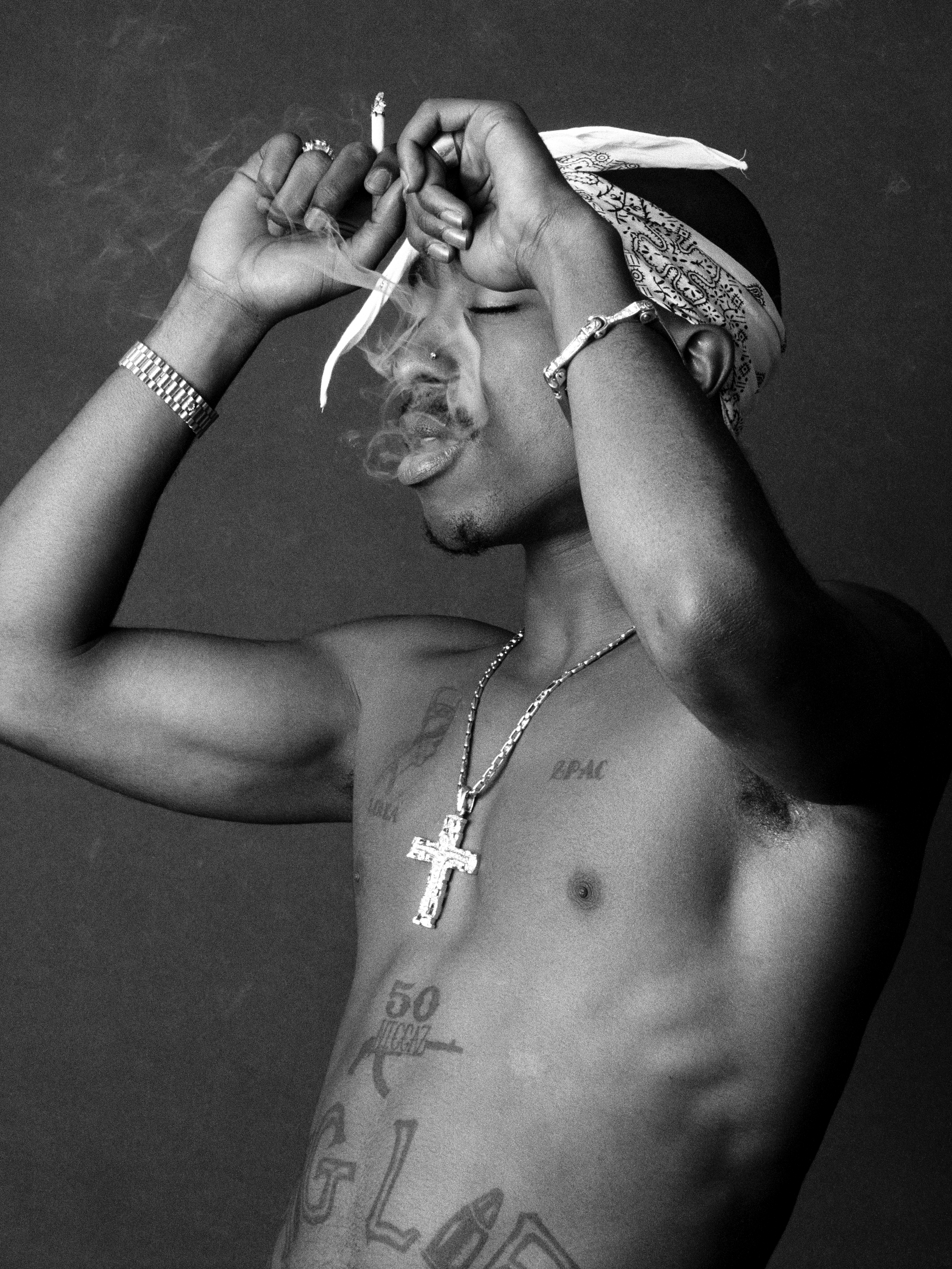 Tupac Shakur Smoking Portrait 