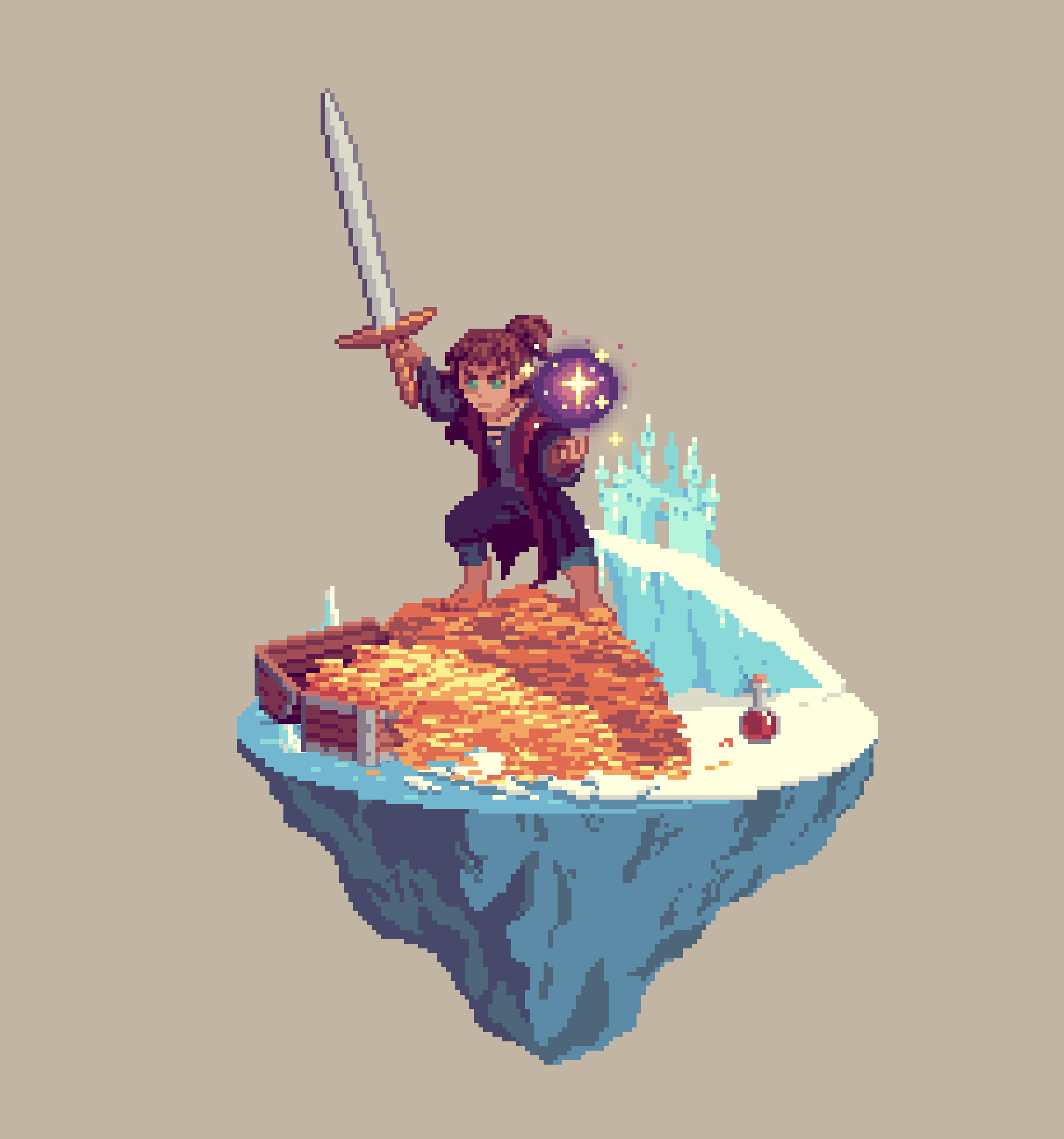 Toegold Halfling Mystic Warlock from The Castle + Potion