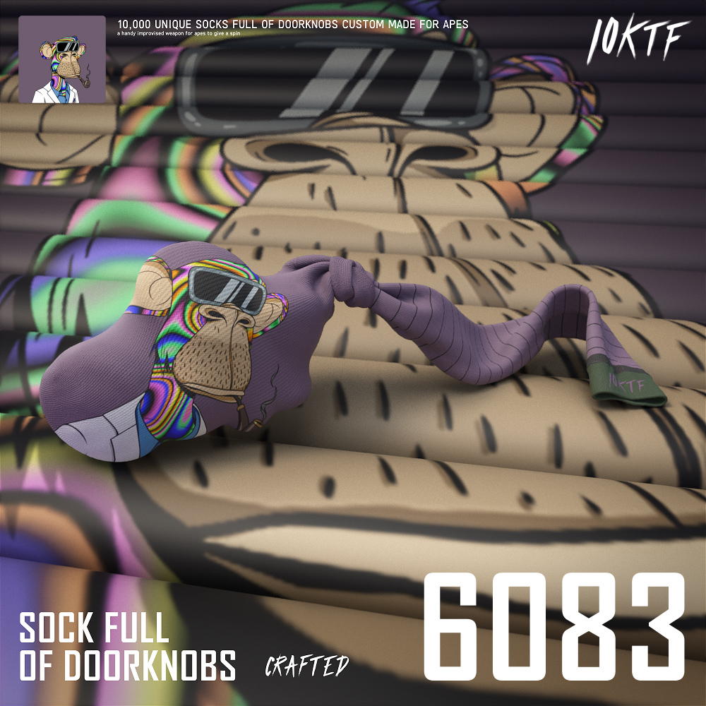 Ape Sock Full of Doorknobs #6083