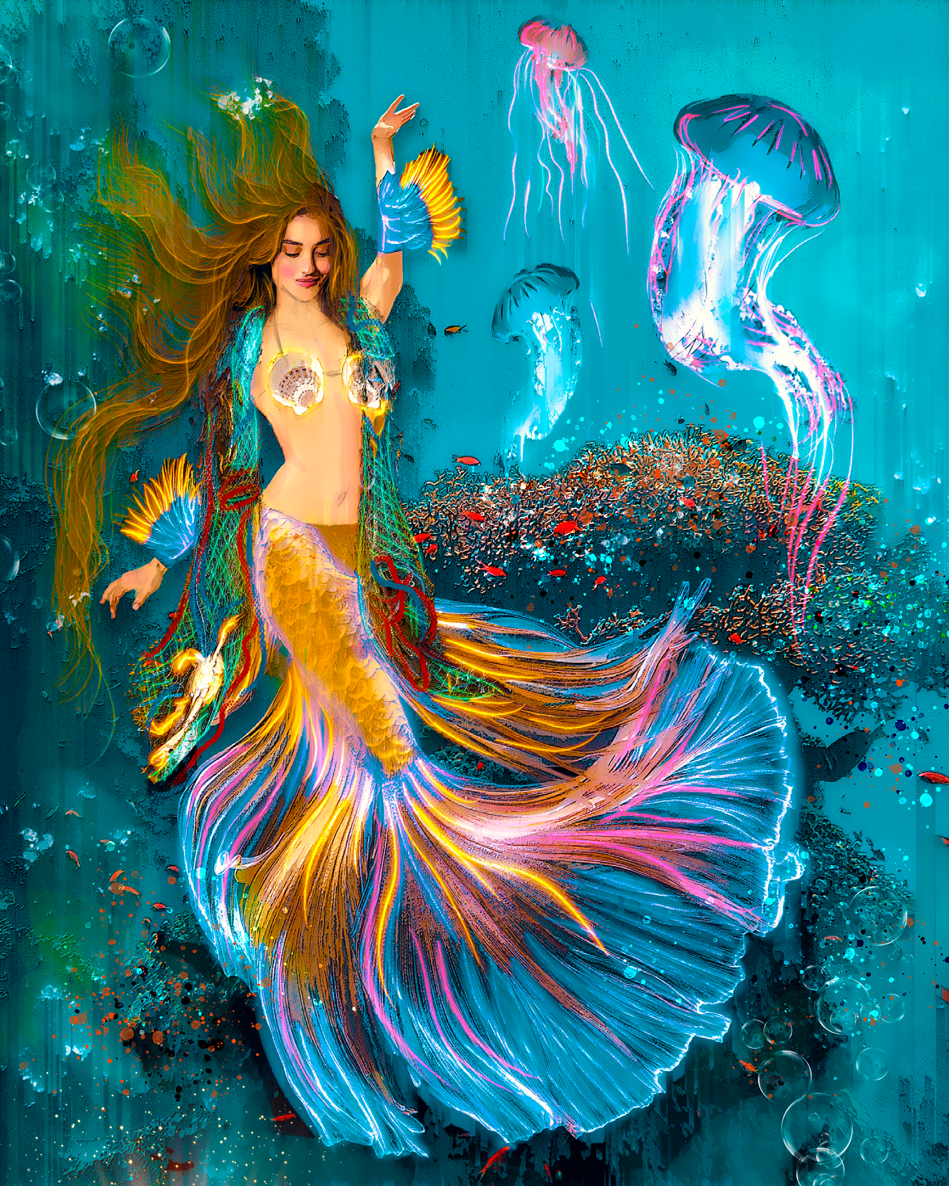 MERMAID ON THE CORAL