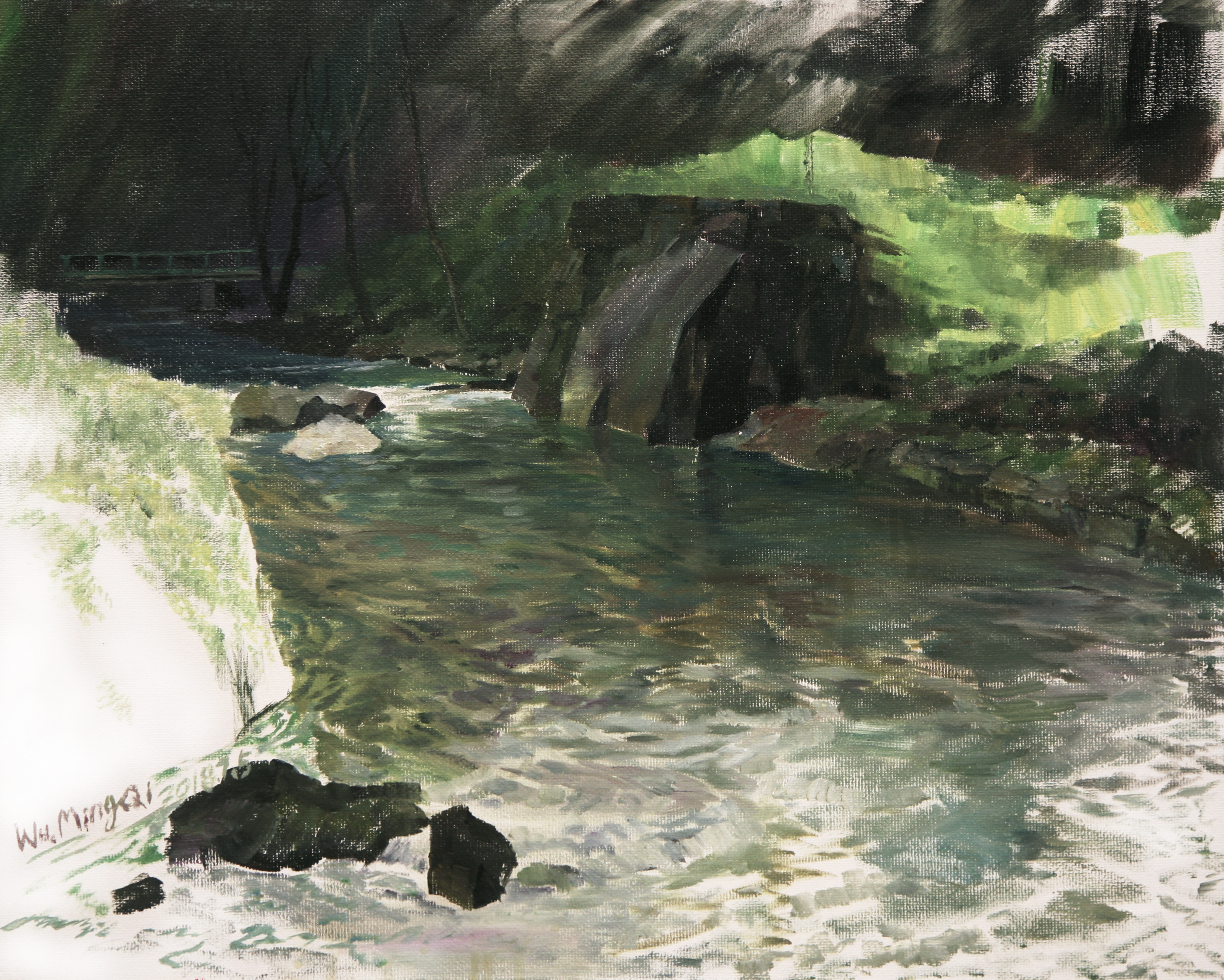 In Zhenyuan, a gentle stream murmurs as it winds through the town;