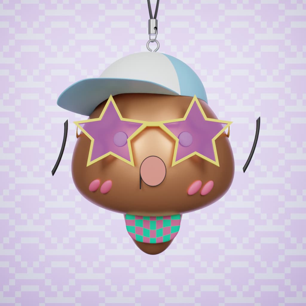 3D Shimeji Keychain #401