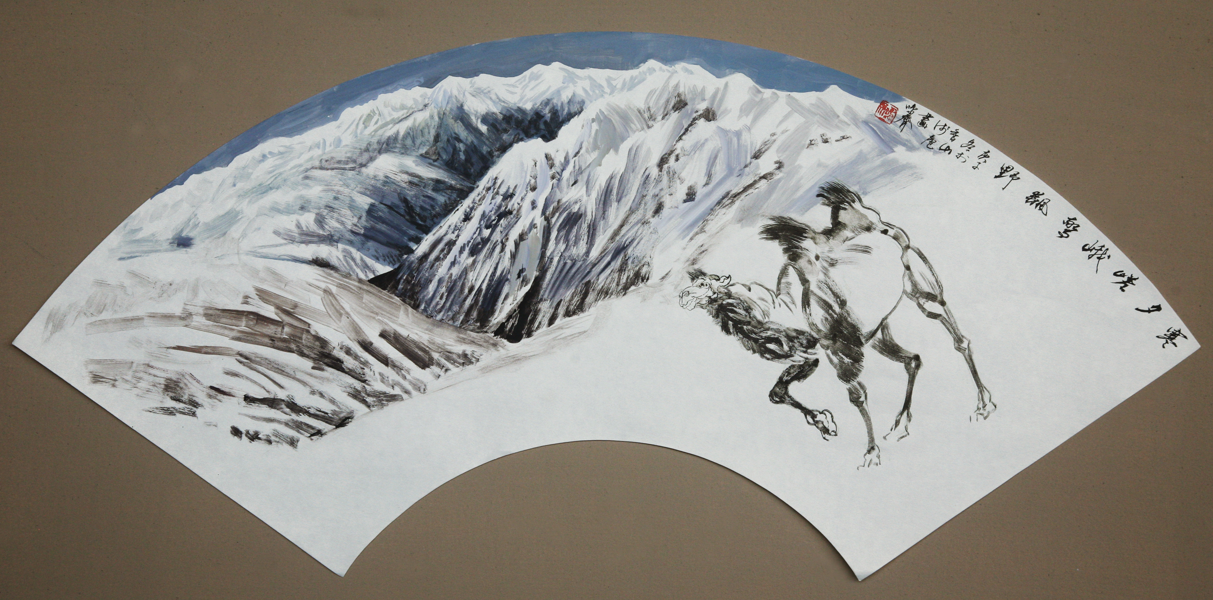 The cold eve’s crags stand lofty, wind sweeps o’er the plain,