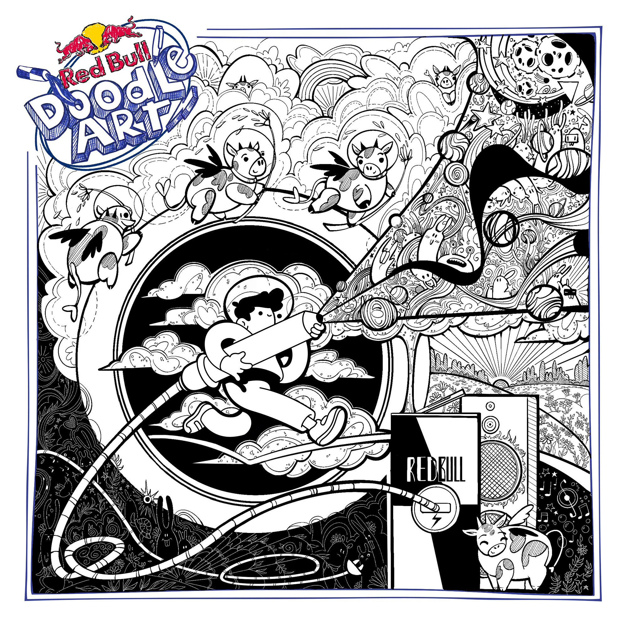 Red Bull Doodle Art Collection mentored by Burnt Toast #9938/12935