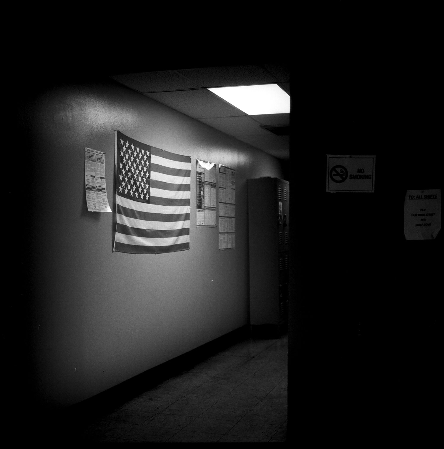 An American flag at the sheriff's office