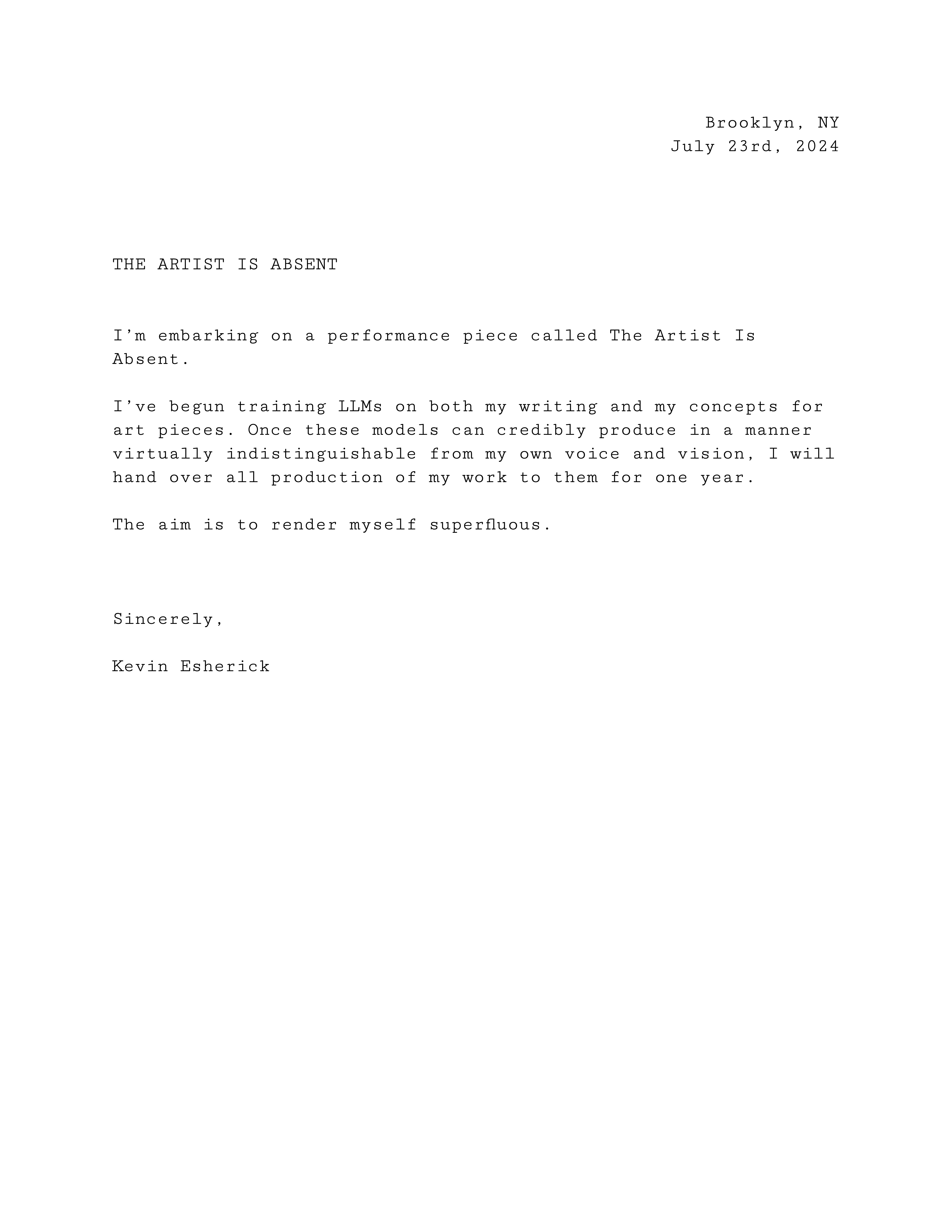 The Artist Is Absent