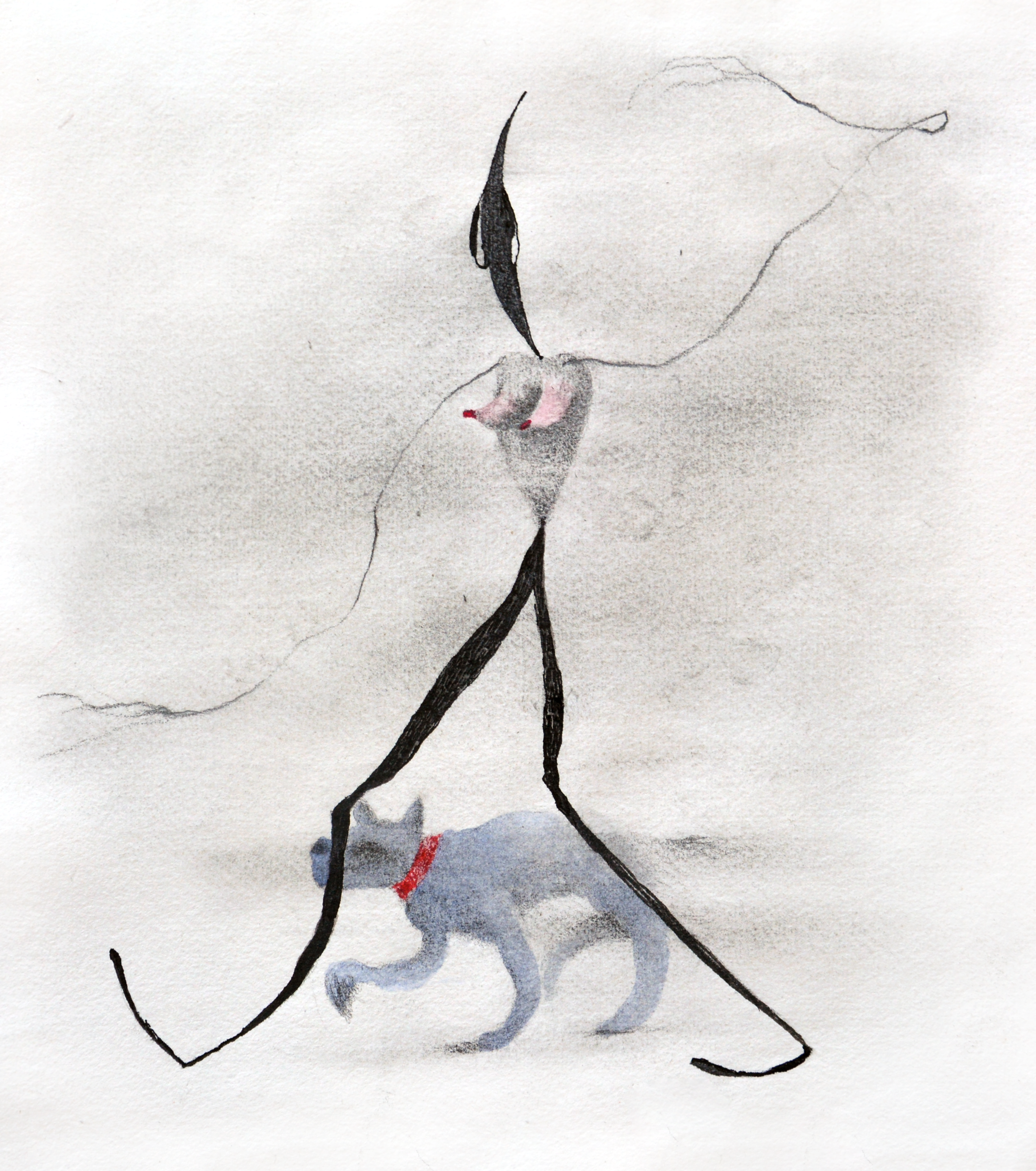 Black-headed and the dog