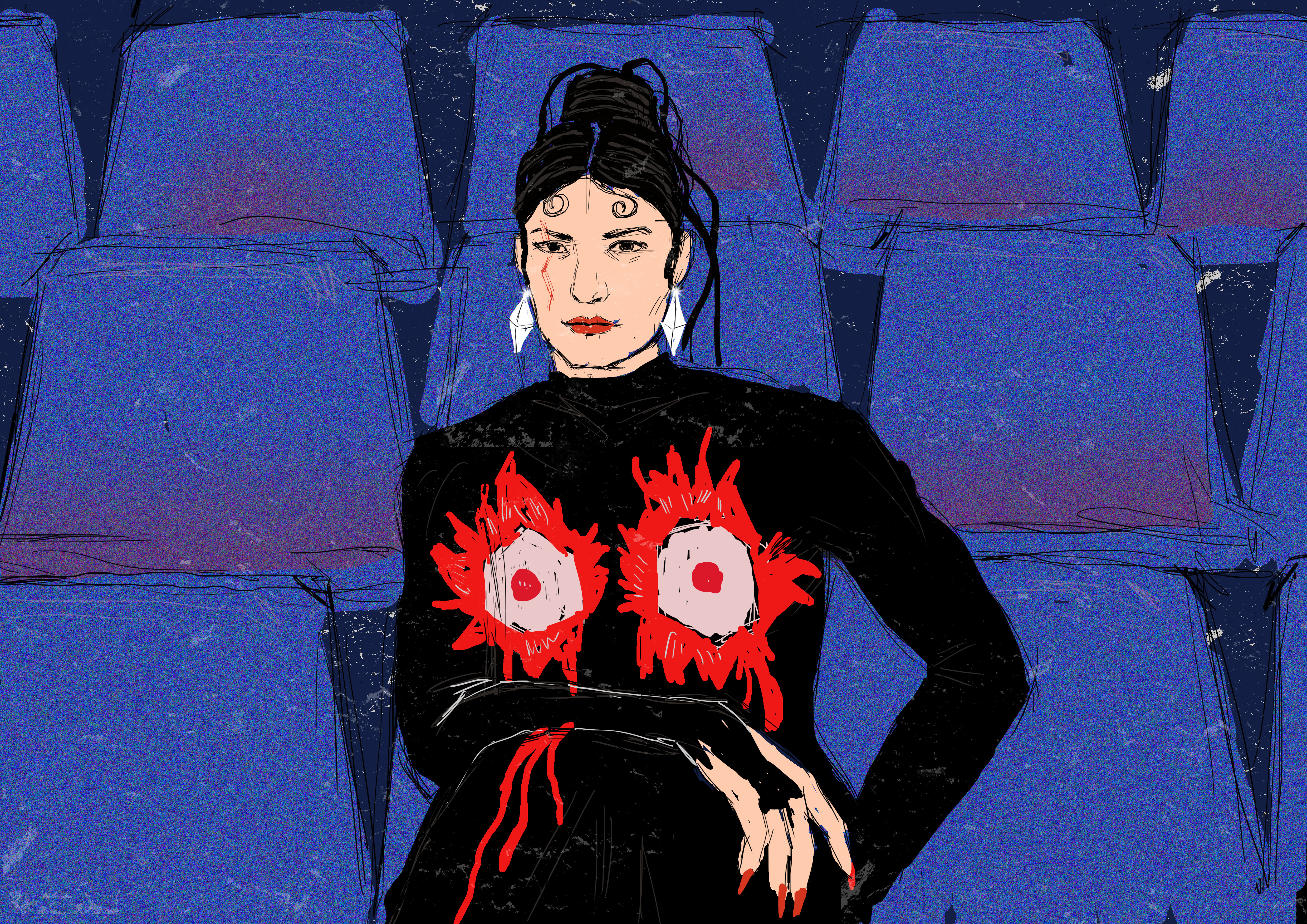 Vestida de negro como Kika