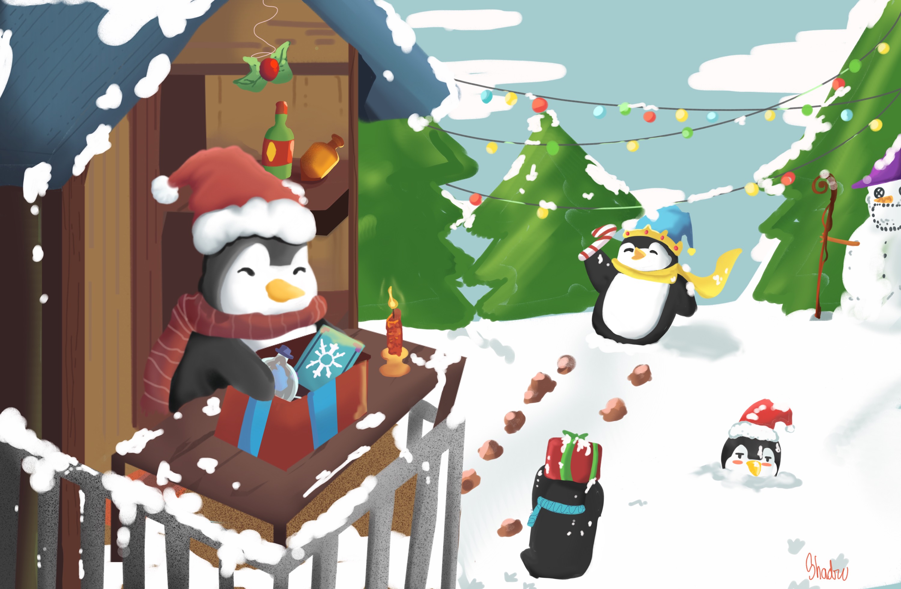 Jolly in the Snow: A Penguin’s Christmas Cheer!