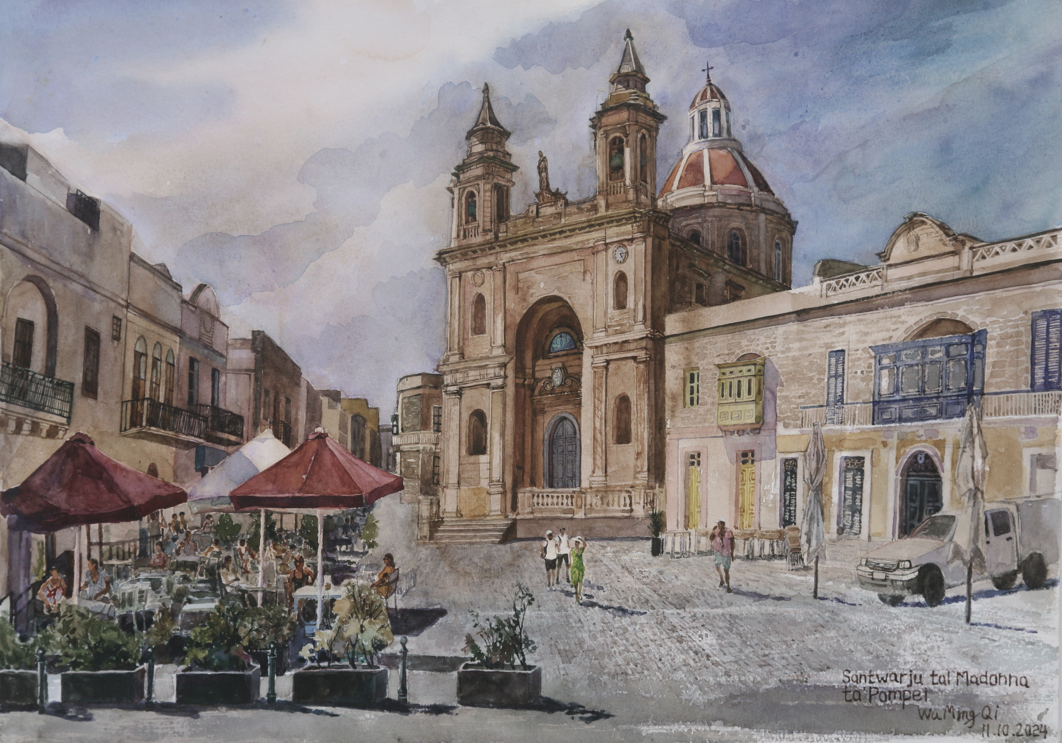 The church in Marsalforn bears years in its stone walls