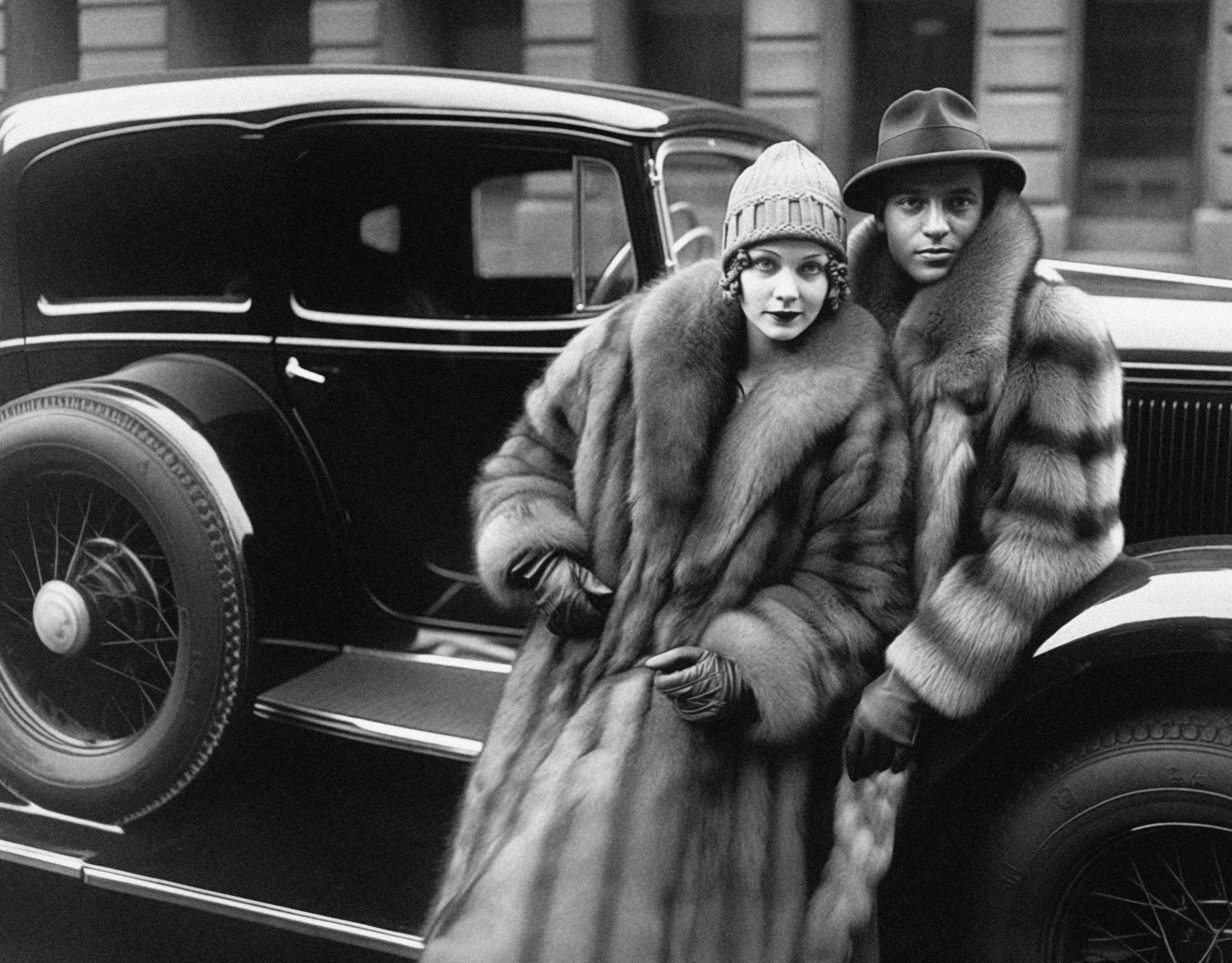 Couple In Raccoon Coats, 1932