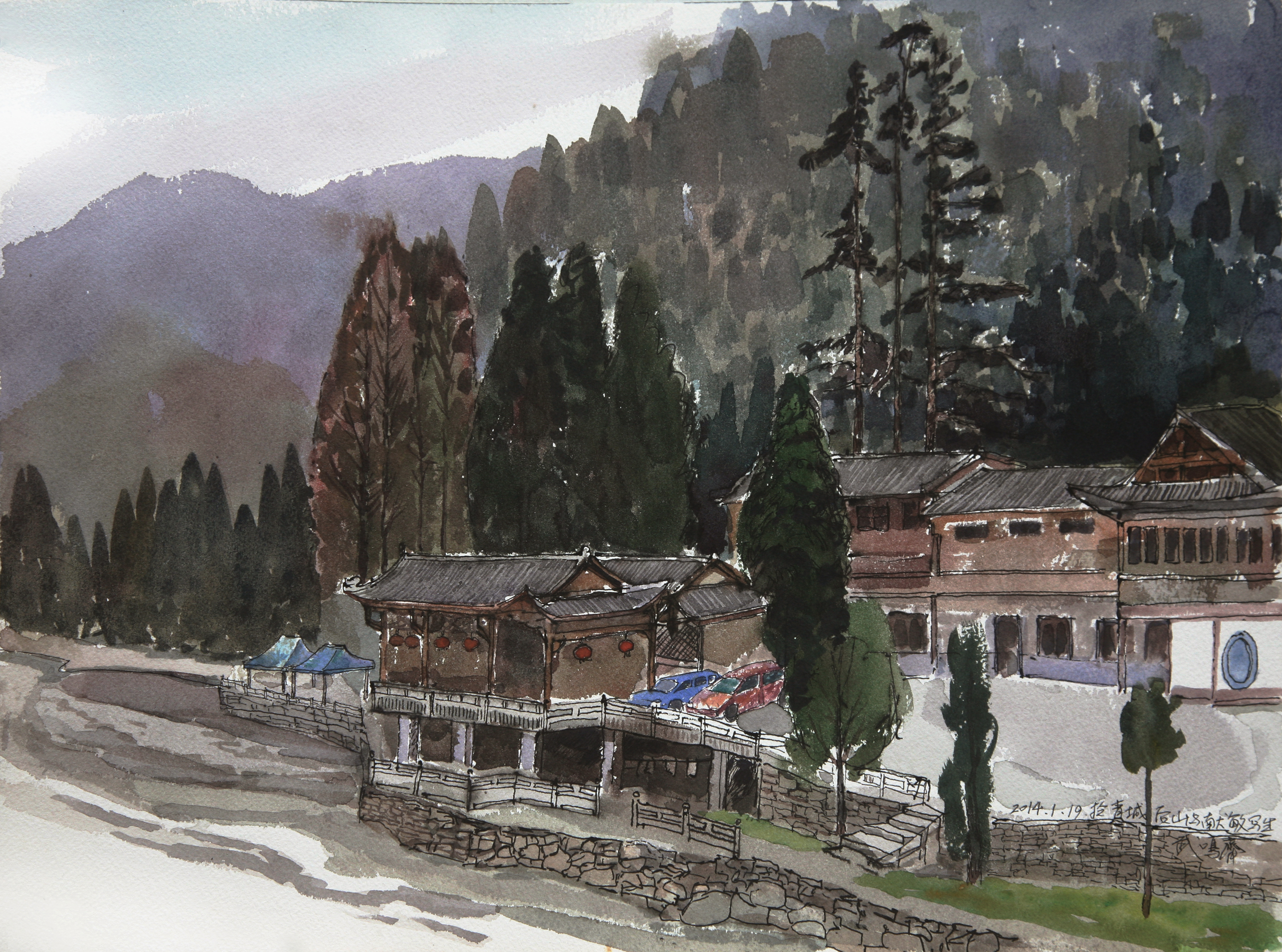 Qingcheng’s back mountain— where clouds dwell in silence and pine shadows rest at ease.