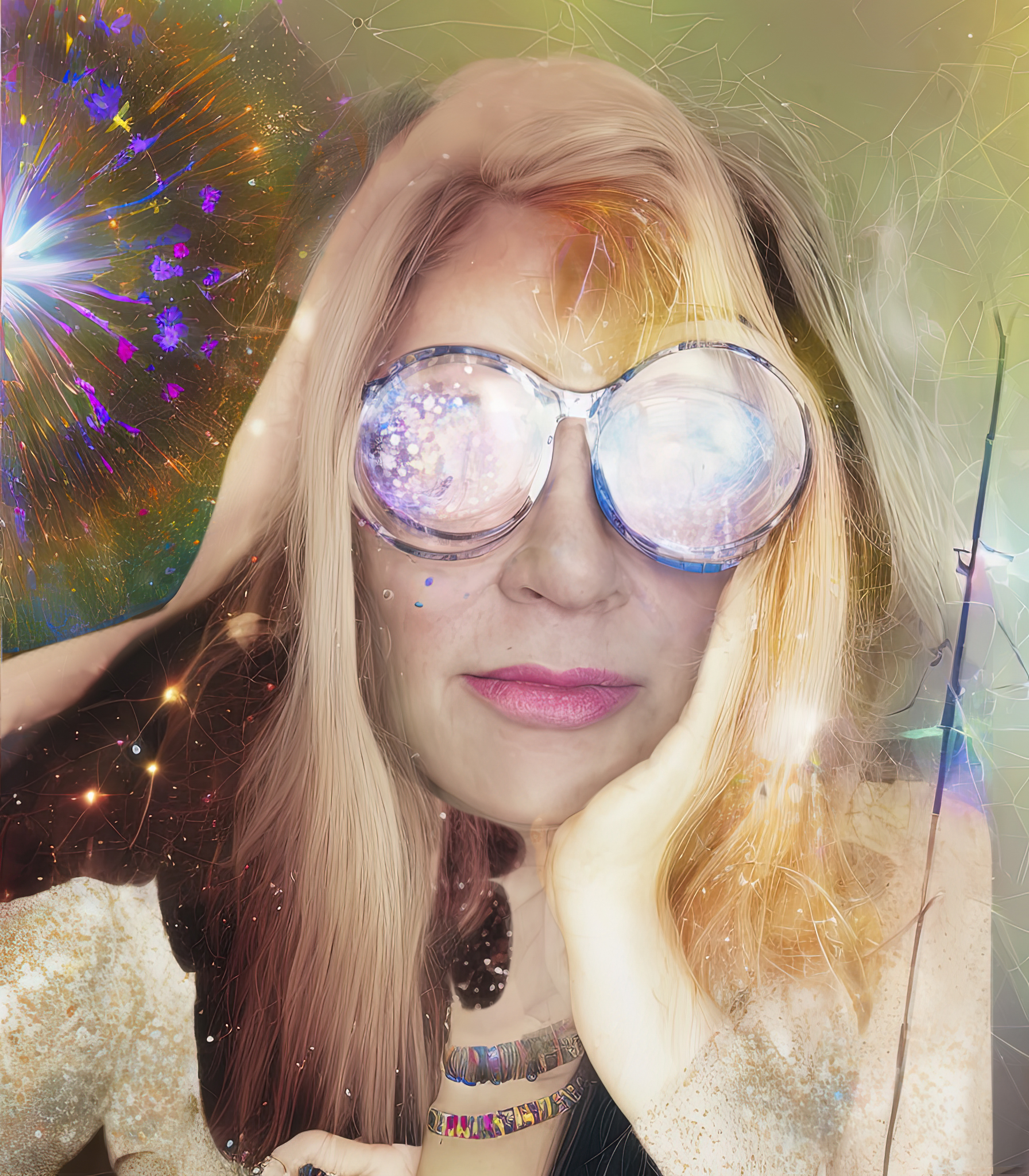 Anne Spalter | Self Portrait with Glasses That Can See the Future #12/15