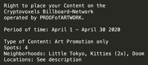 CV Billboard-Network 04/2020