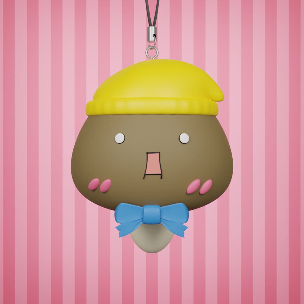 3D Shimeji Keychain #589