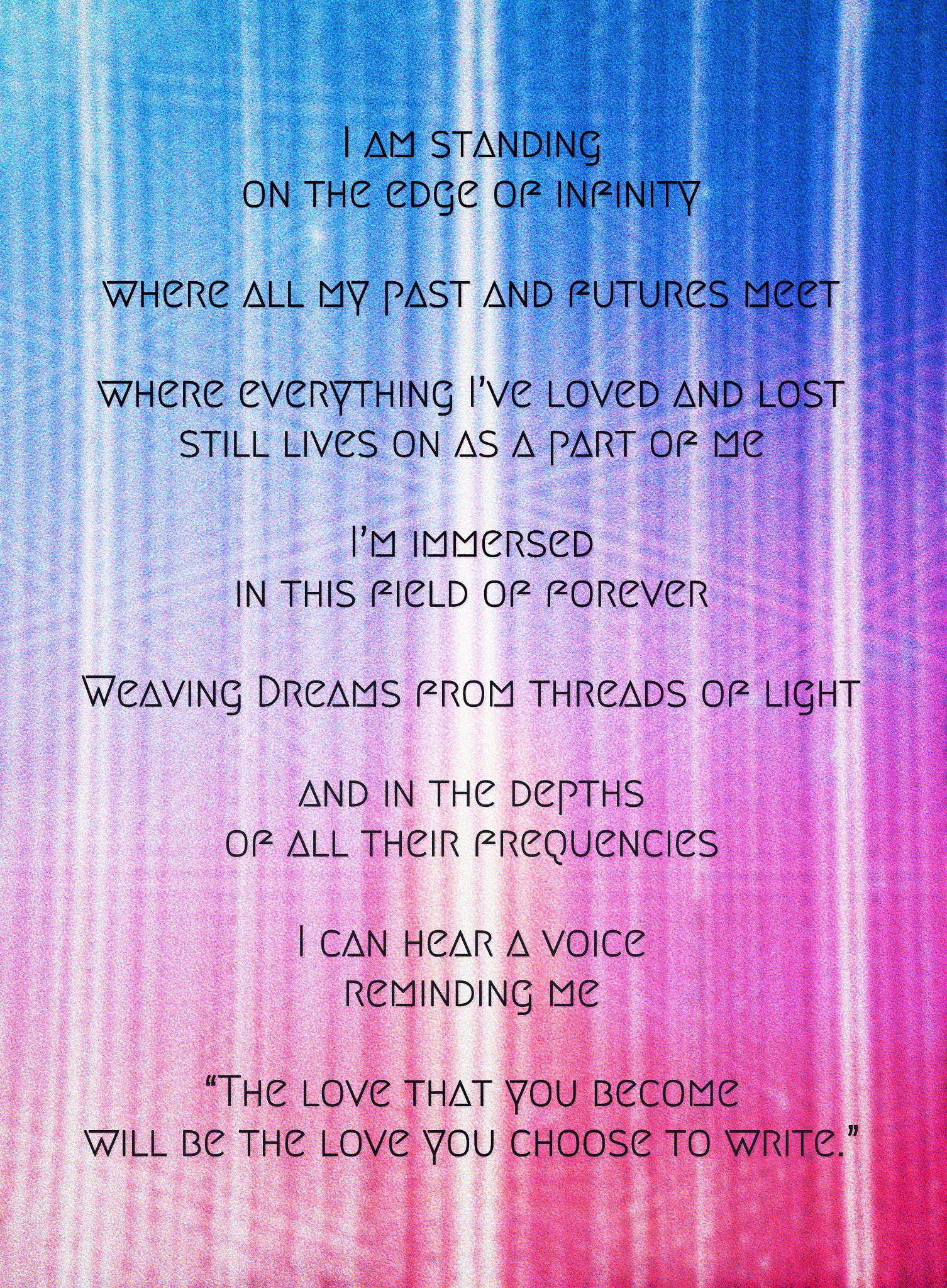 Standing on the edge of infinity #12/19