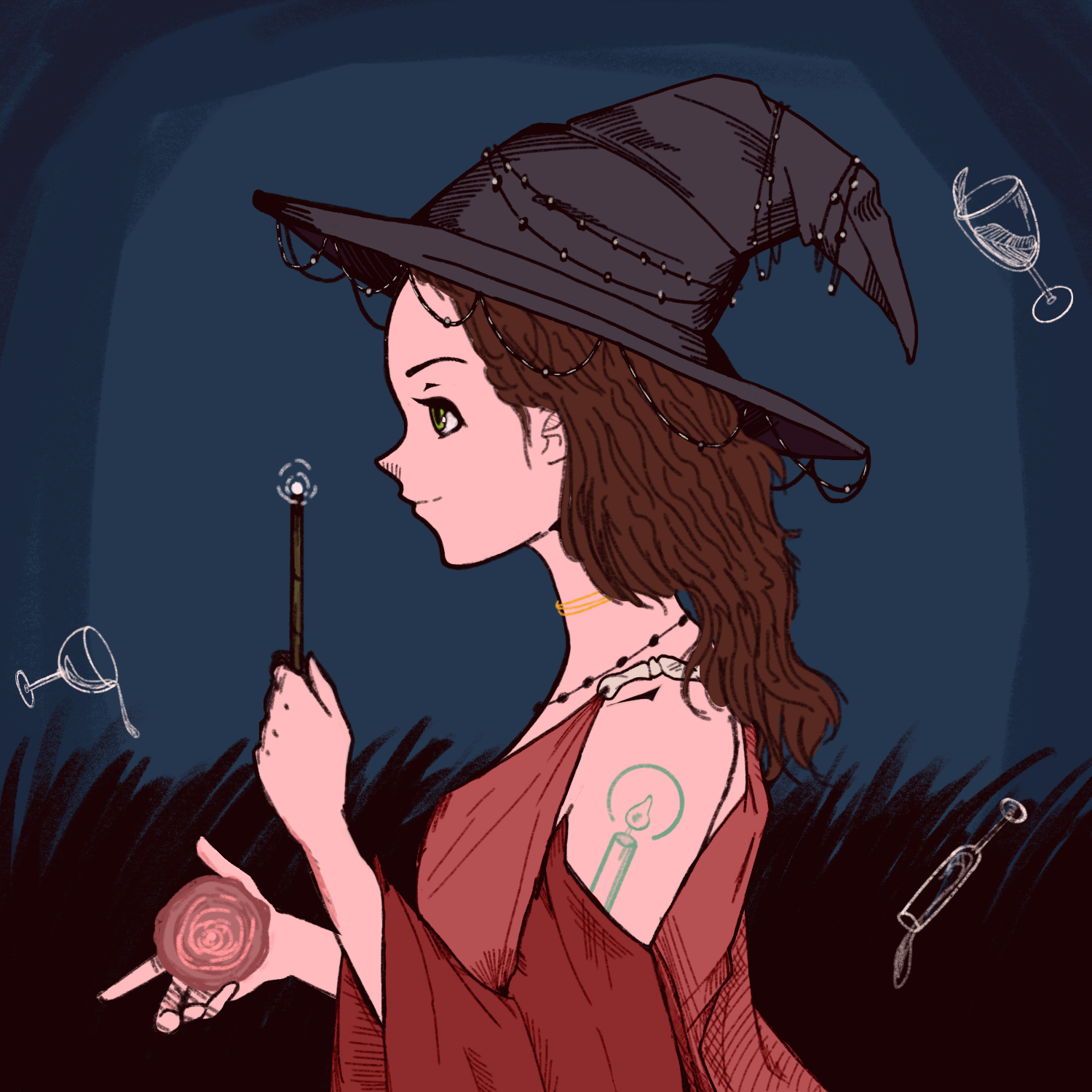 Knautia of the Charming Dusk