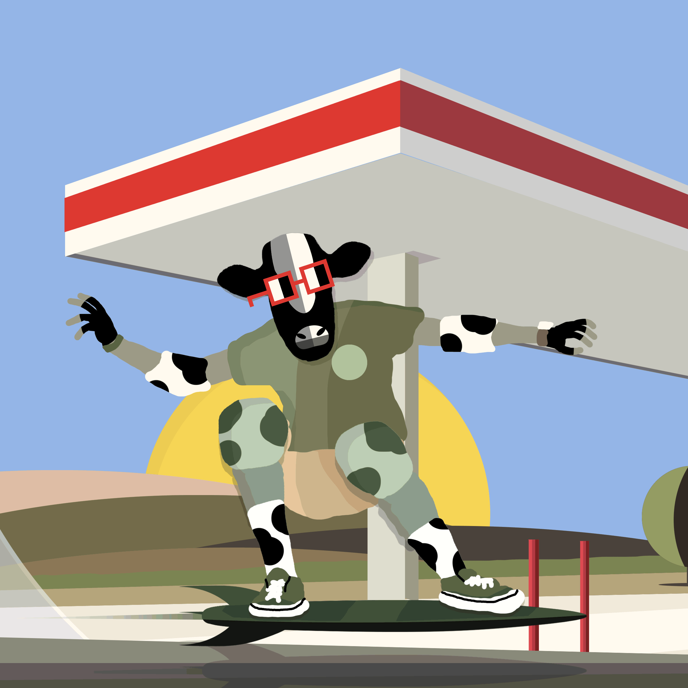 Noun Cow sk8r inspired by Grant Riven Yun #52/100